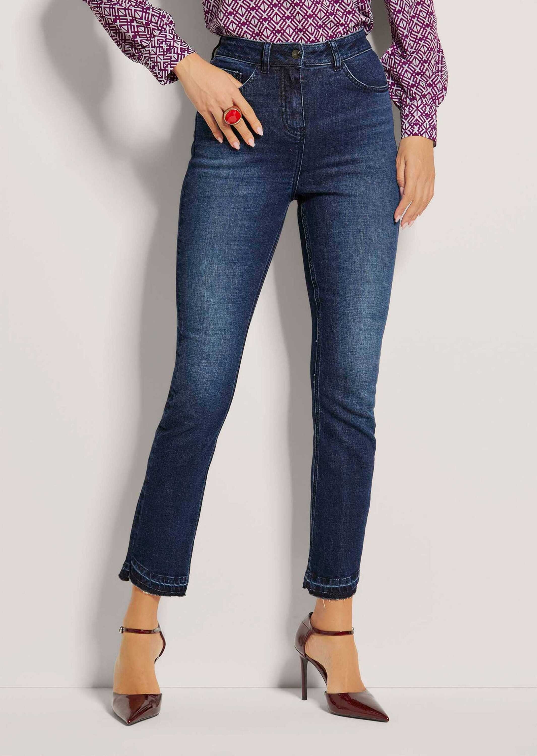 MADELEINE Regular-fit-Jeans "Jeans Five-Pocket-Hose mit schrägem Beinsaum" günstig online kaufen