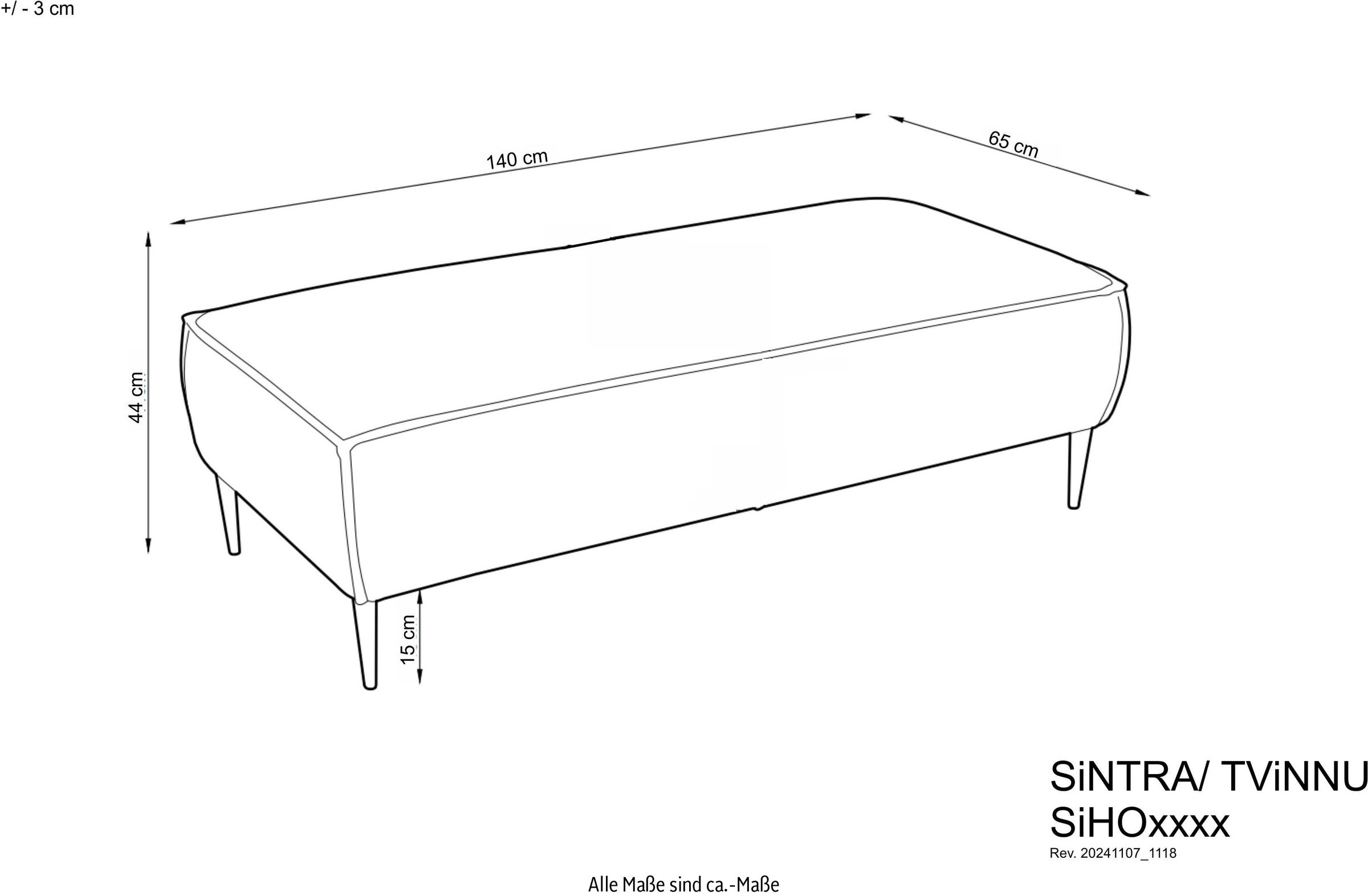 andas Sitzgruppe »TVINNU, Polsterecke L-Form, Schlaffunktion, mit Hocker«, (Set, 2 tlg.), stellbar zum Schlafsofa (Krokodilverbinder)