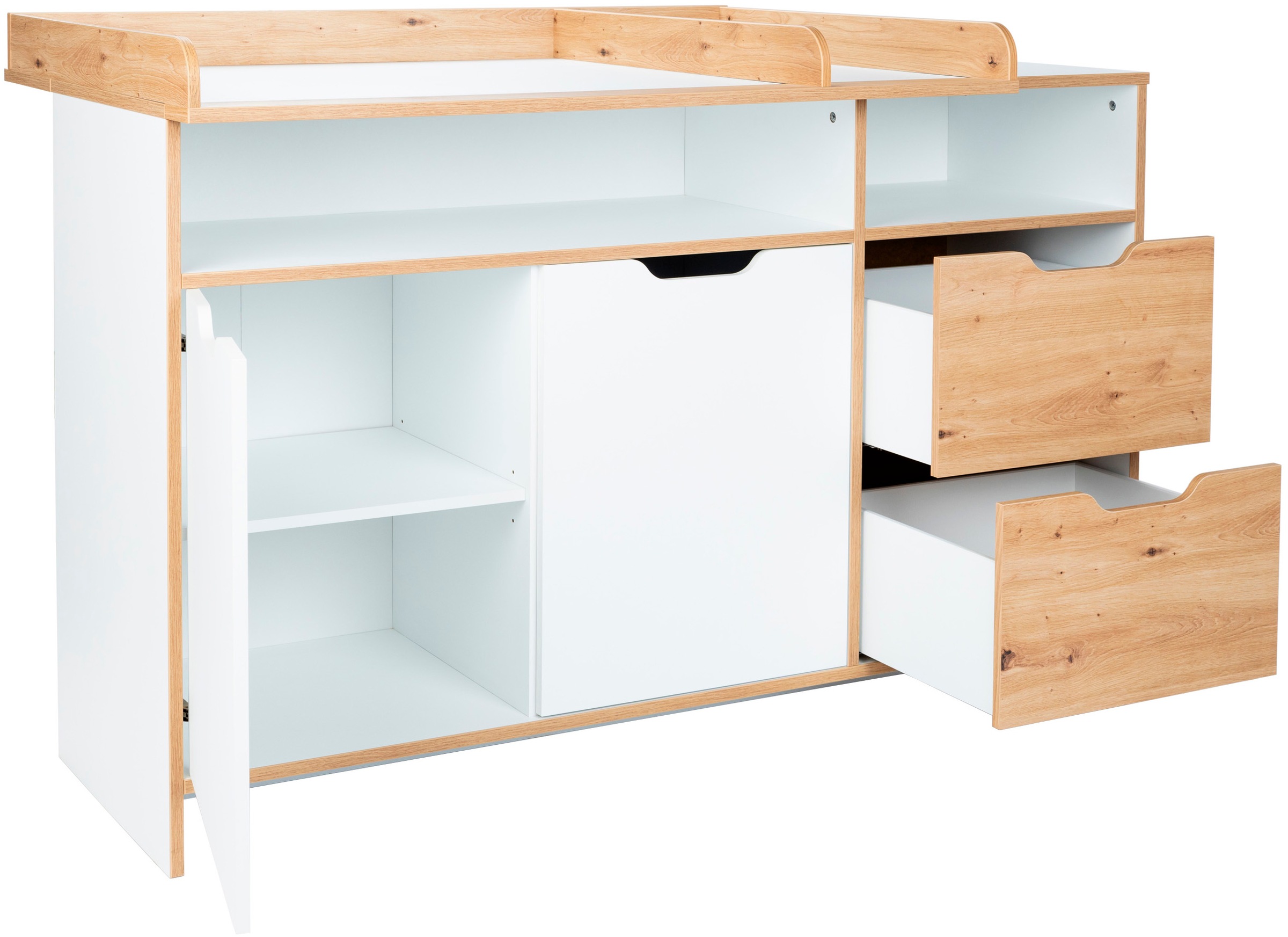 arthur berndt Babymöbel-Set »Babyzimmer Set »Maxim« 2-teilig«, (Spar-Set, 2 tlg., Babymöbel-Set »Maxim« bestehend aus Kinderbett und Wickelkommode), Gedämpfte Türen und Schubkästen