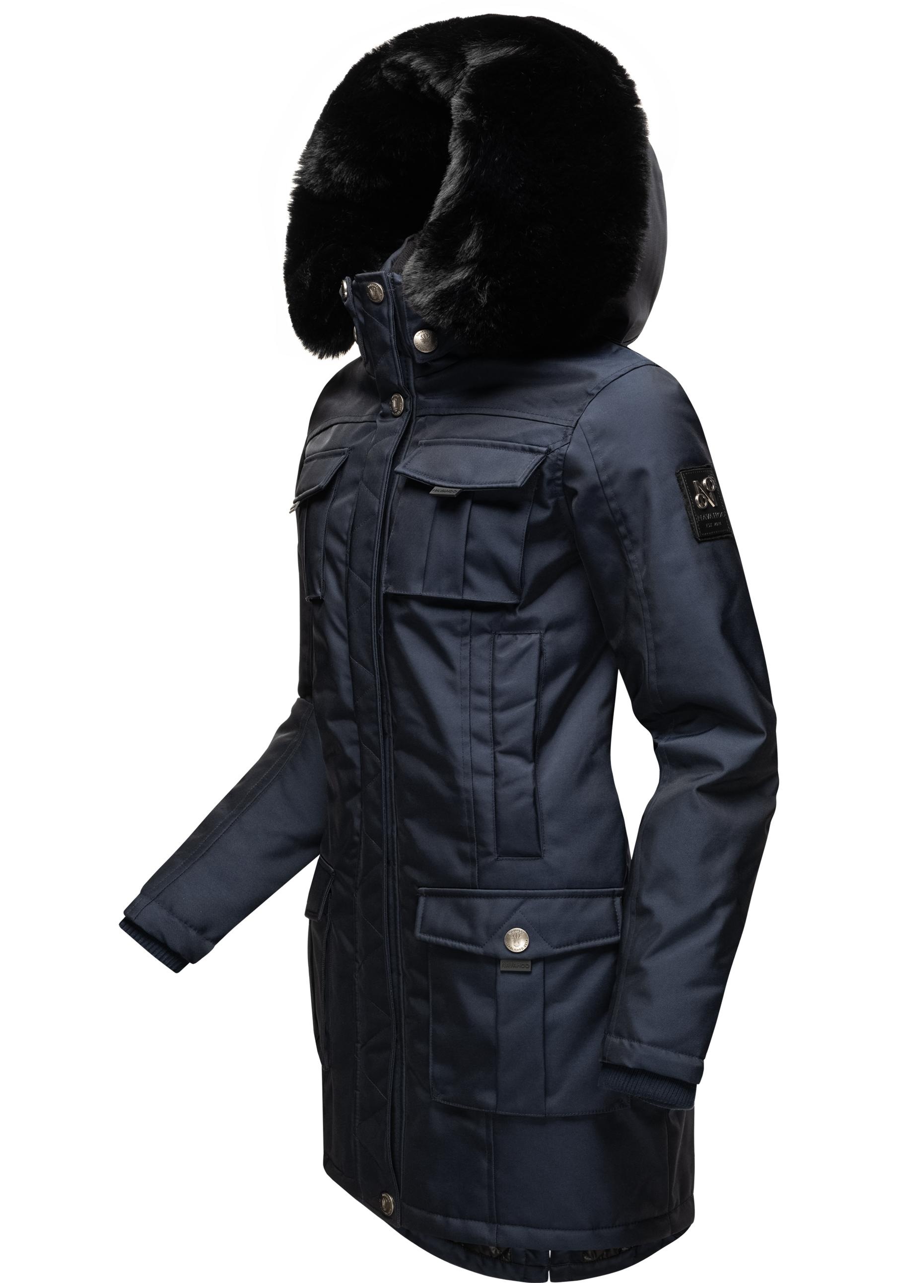 Navahoo Wintermantel »Tiniis«, Parka mit abnehmbarer Kapuze und extra Einkaufstasche