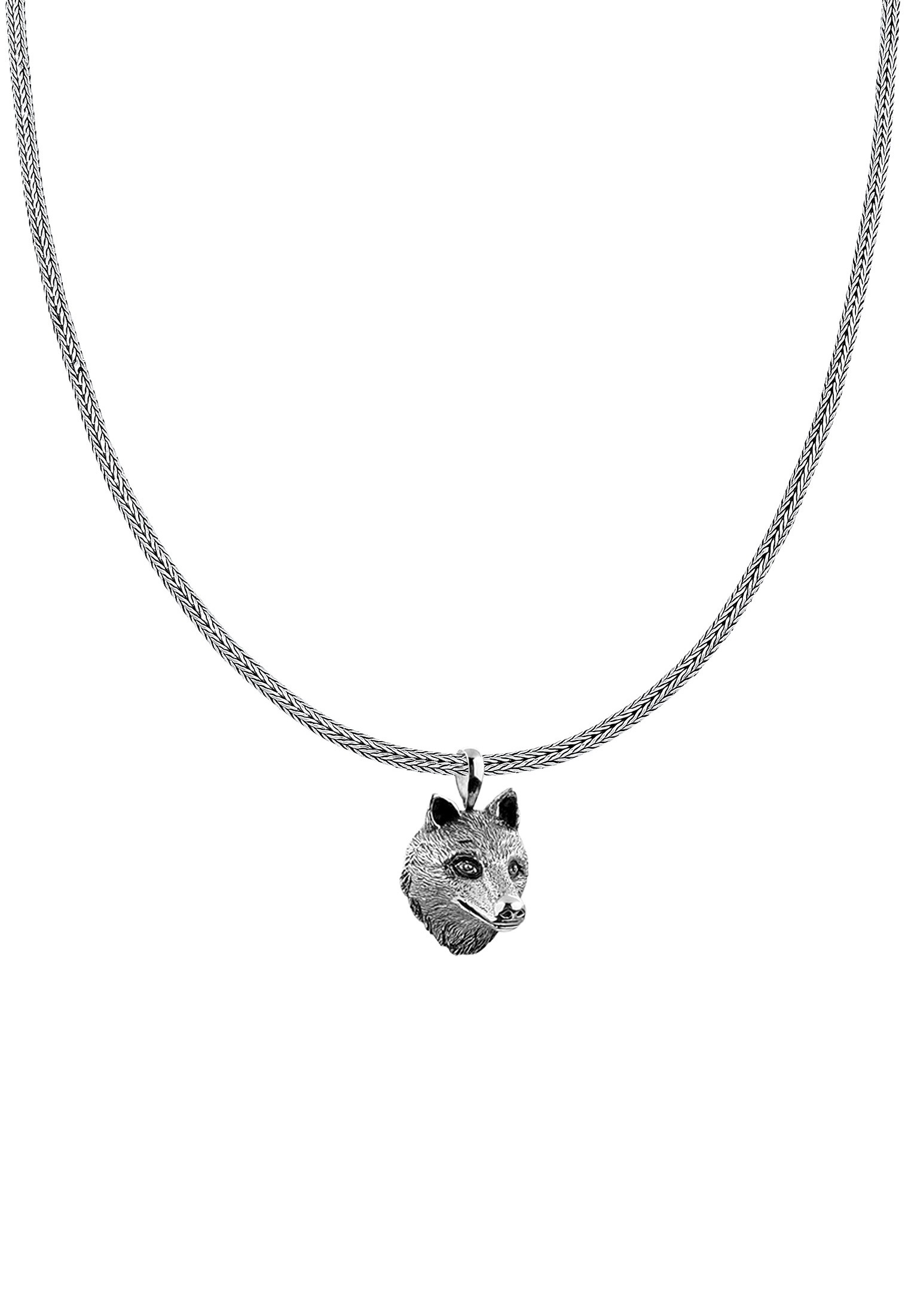 Kuzzoi Kette mit Anhänger »Herren Schlangenkette Wolfs Anhänger 925 Silber«