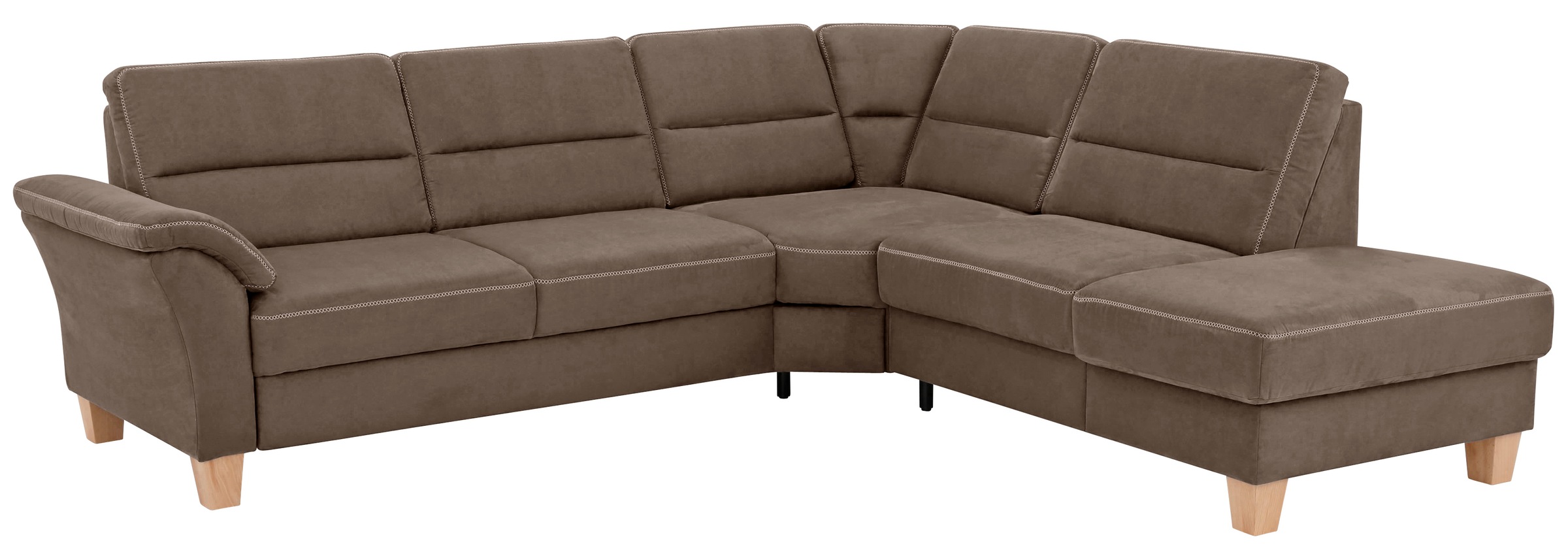 Ecksofa HOME AFFAIRE "Soleo L-Form", braun (schoko), B:262cm H:89cm T:235cm, Luxus-Microfaser ALTARA NUBUCK (100% Polyester);Struktur (100% Polyester);Luxus-Microfaser Lederoptik (100% Polyester), Sofas, Ecksofa, komfortabel durch Trapezecke mit Relaxfunk 6