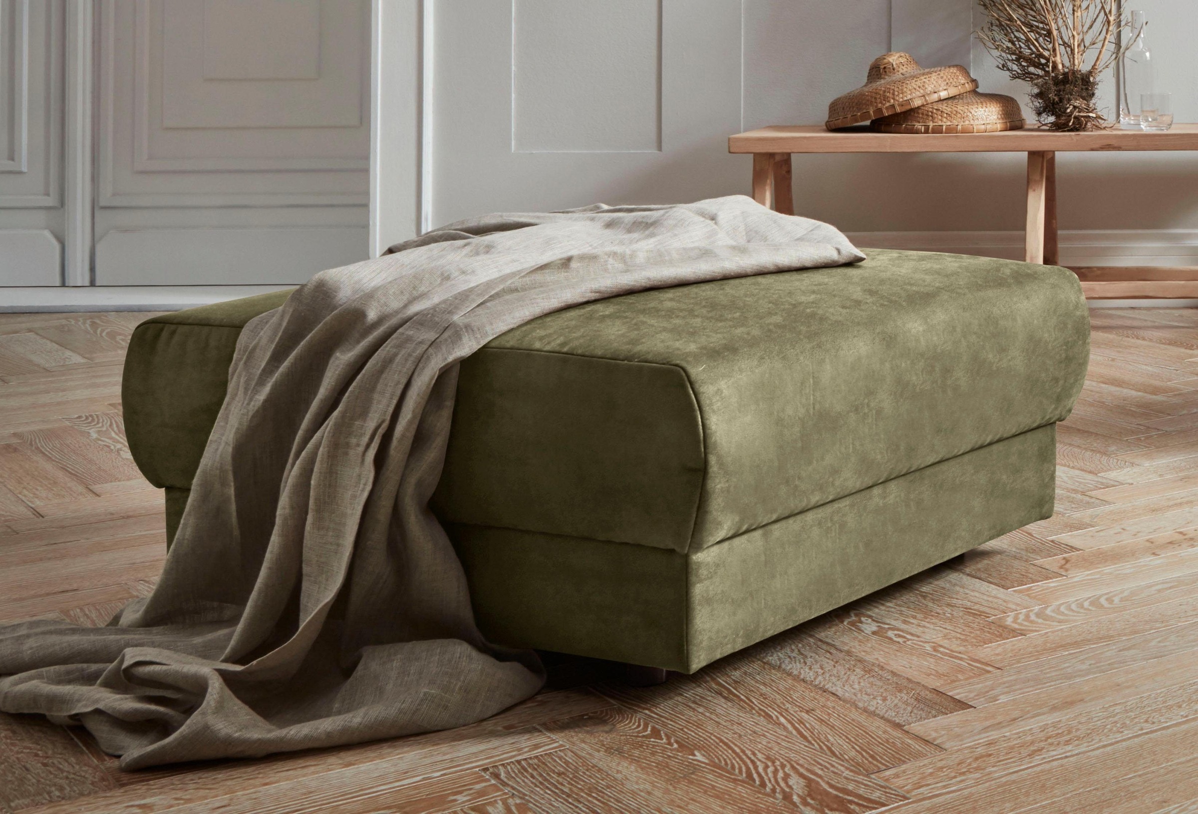 OTTO home Hocker "Hobro" in 3 Bezugsstoffen und vielen Farben