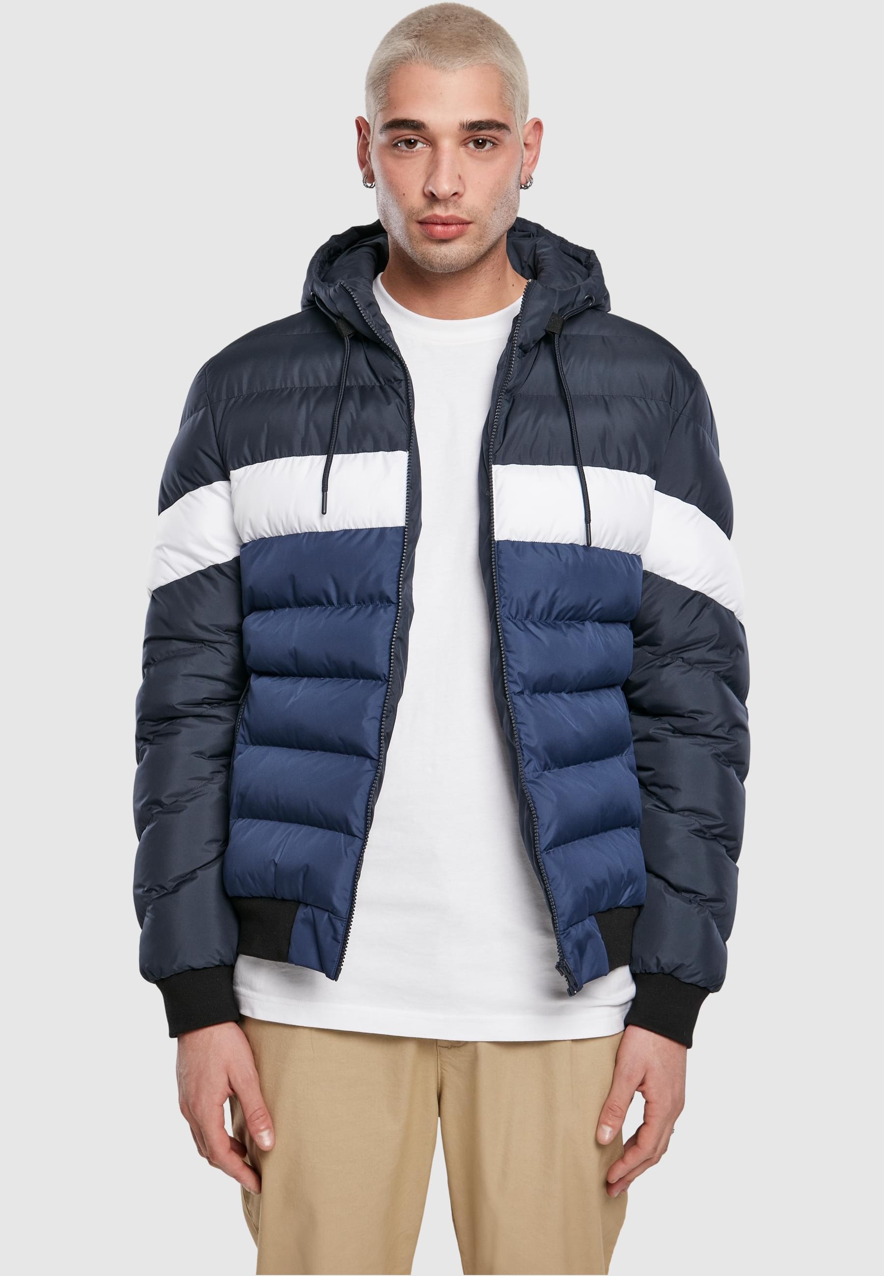 URBAN CLASSICS Winterjacke »Urban Classics Herren Colorblock Bubble Jacket«, (1 St.), mit Kapuze