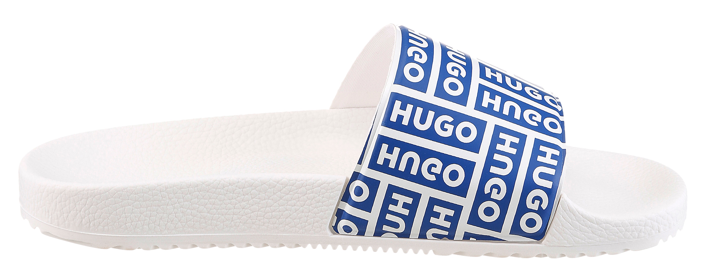HUGO Blue Badepantolette »Timein_slid«  Strandschuh, Schlappen, Sommerschuh, Flat mit Logoschriftzügen