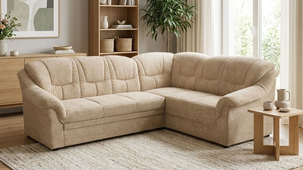 OTTO home Ecksofa "Nyborrg 234 x 185 cm, auch mit Schlaffunktion, formschön & stabil" L-Form, aus haustierfreundlichem Pet Friendly Bezug