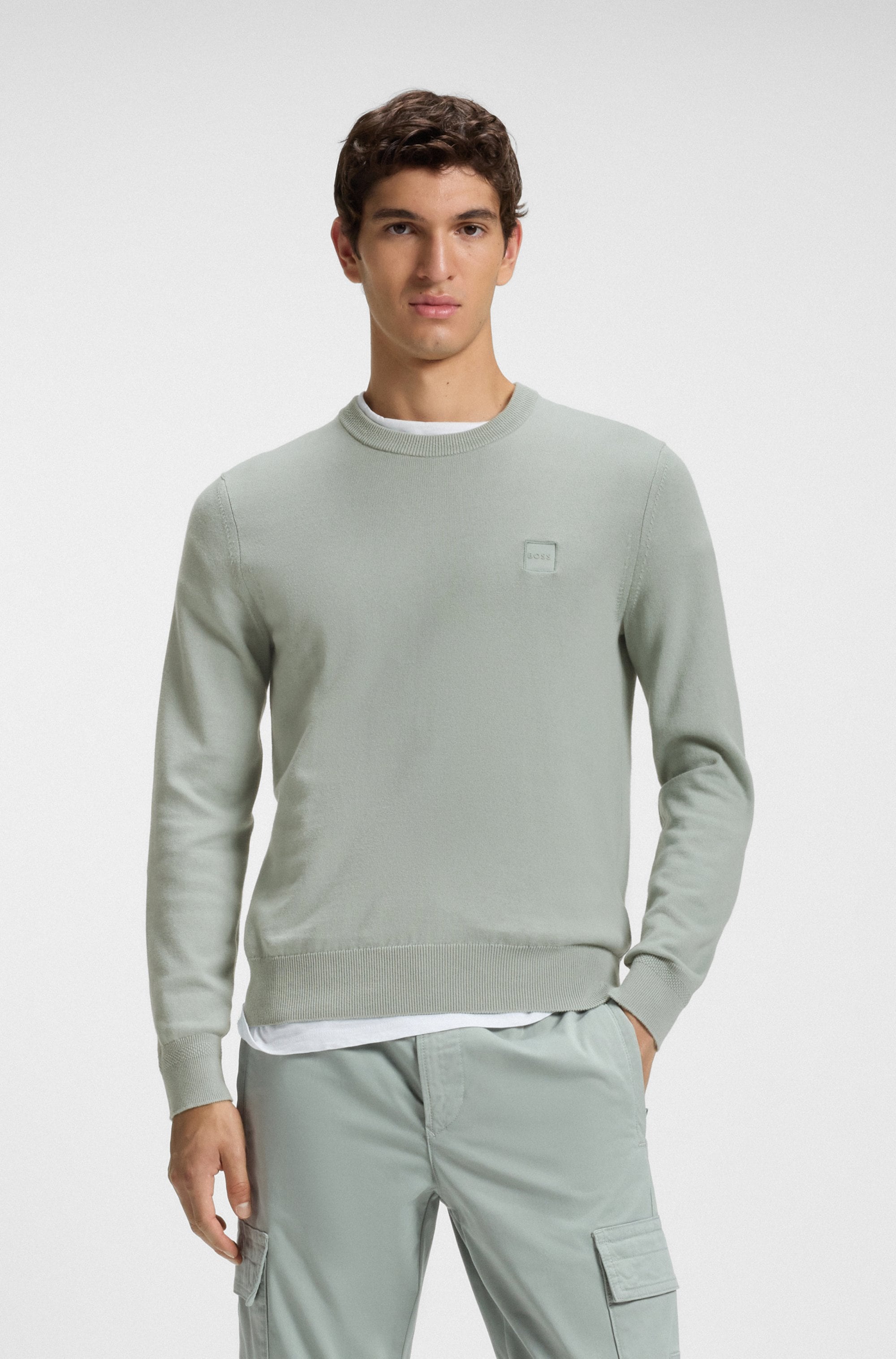 BOSS ORANGE "Kanovano Cotton Cashmere" mit Rundhalsausschnitt