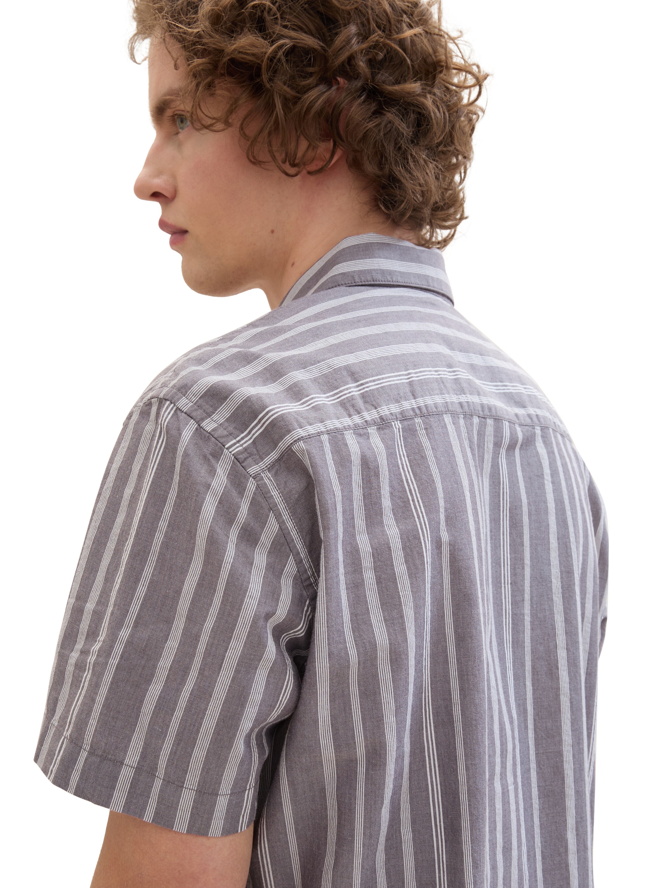 TOM TAILOR Denim Kurzarmhemd, mit Streifenmuster
