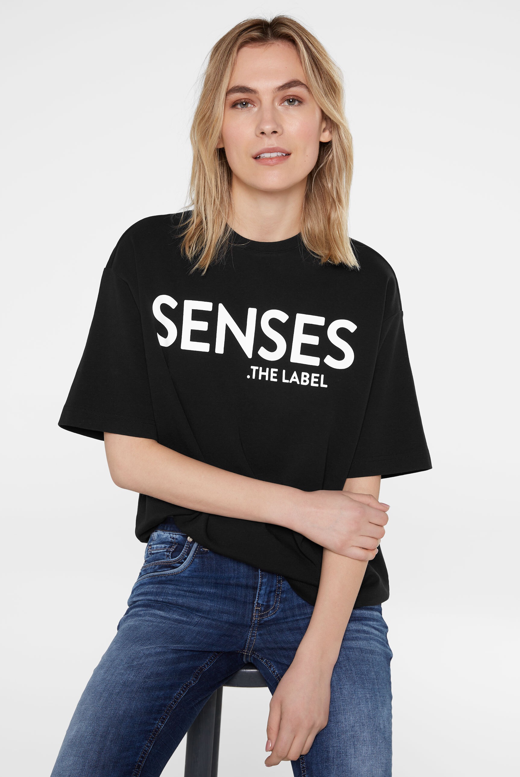 SENSES.THE LABLE Rundhalsshirt, aus Baumwolle