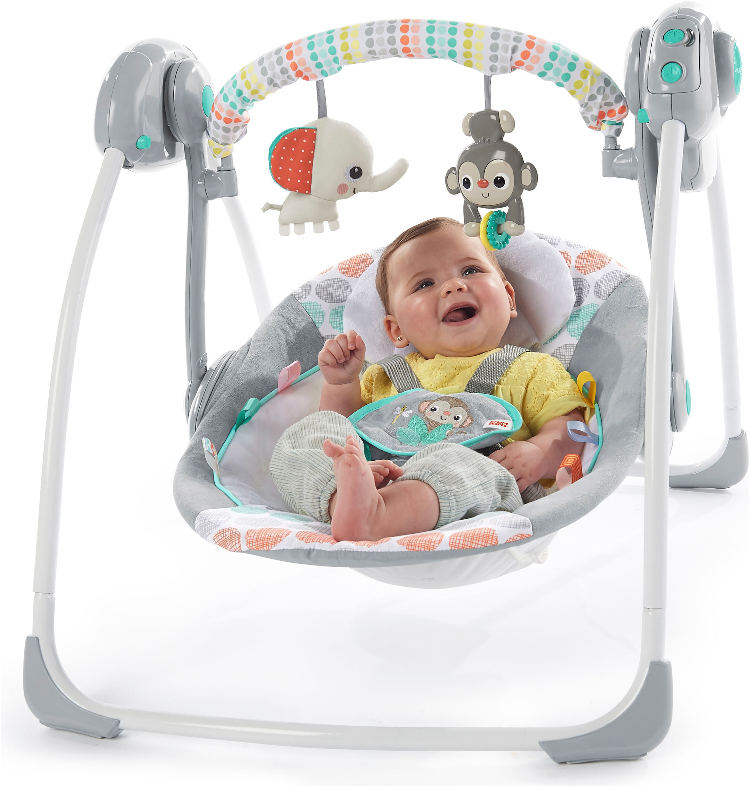 Bright Starts Babywippe »Whimsical Wild Portable Swing« bis 9 kg mit Sound-Effekt