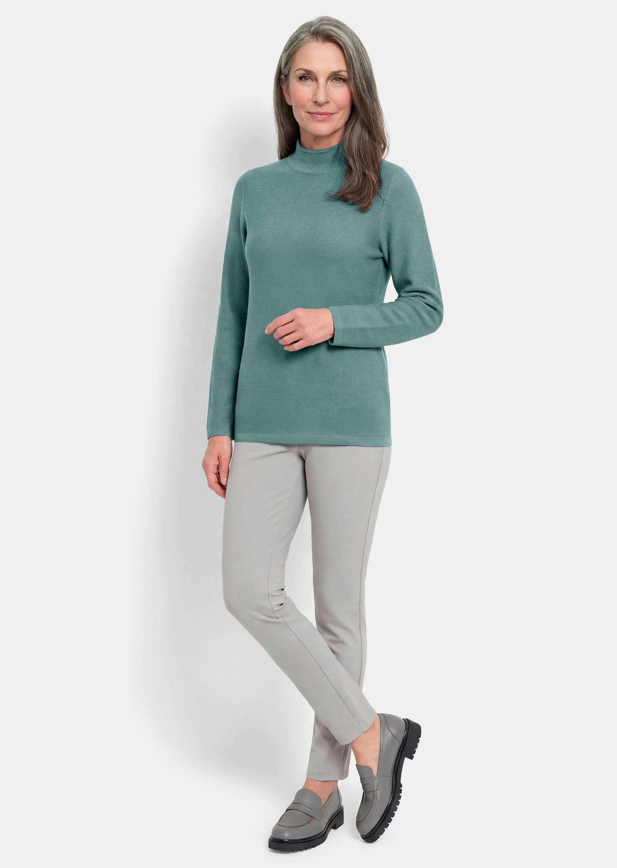 GOLDNER Rundhalspullover »Feinstrickpullover mit Rollkante« Rollbündchen am Ausschnitt