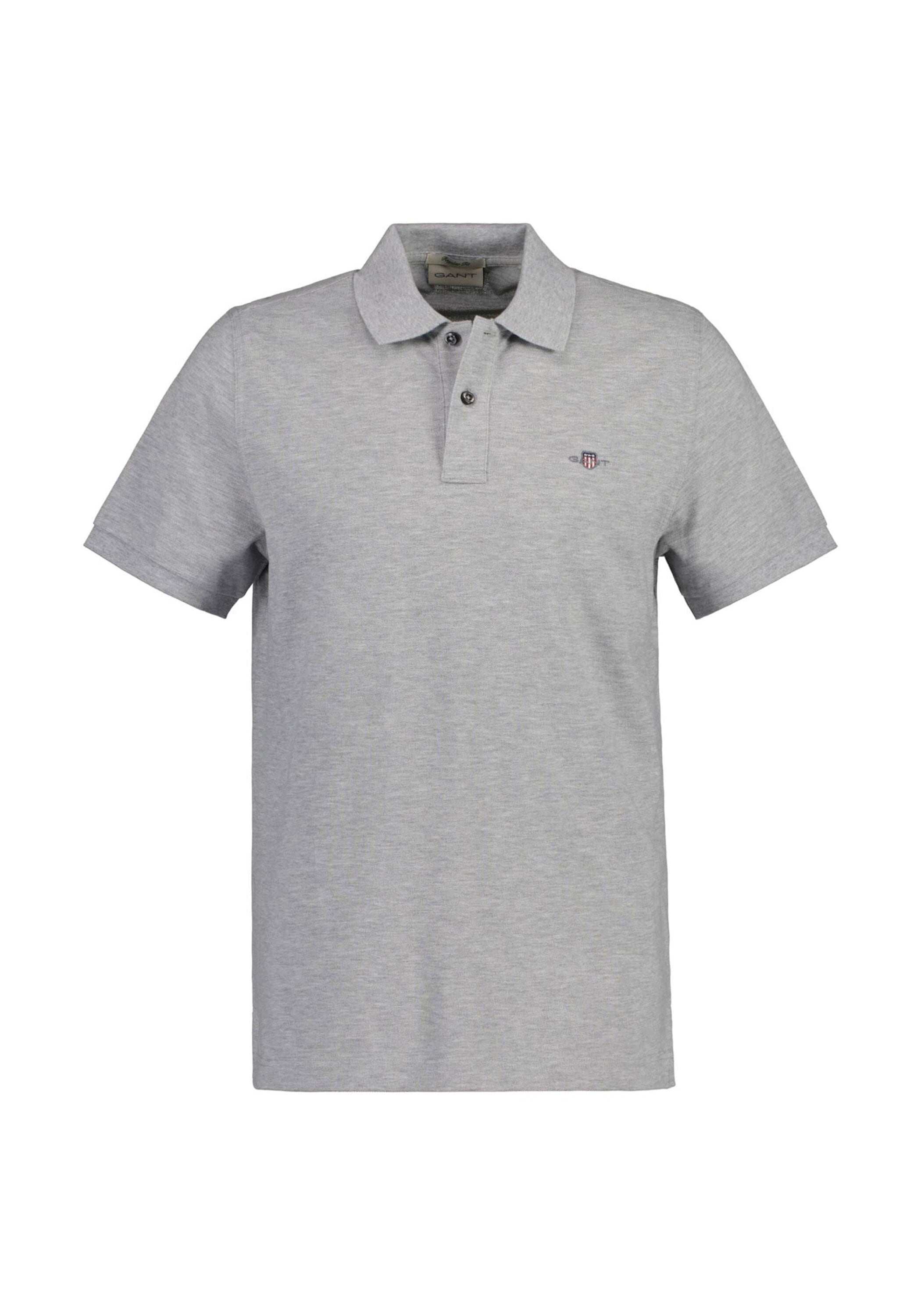 Gant Polo à Manches Courtes Reg Shield Grey Melange M Homme