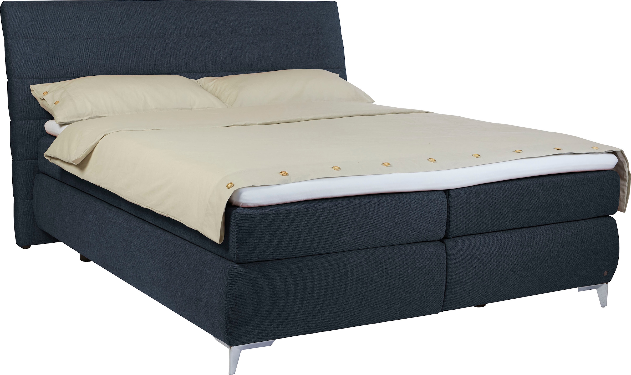 Boxspringbett »SOFT LINES BOX«, mit geschwungenem Kopfteil mit horizontaler Steppung,...