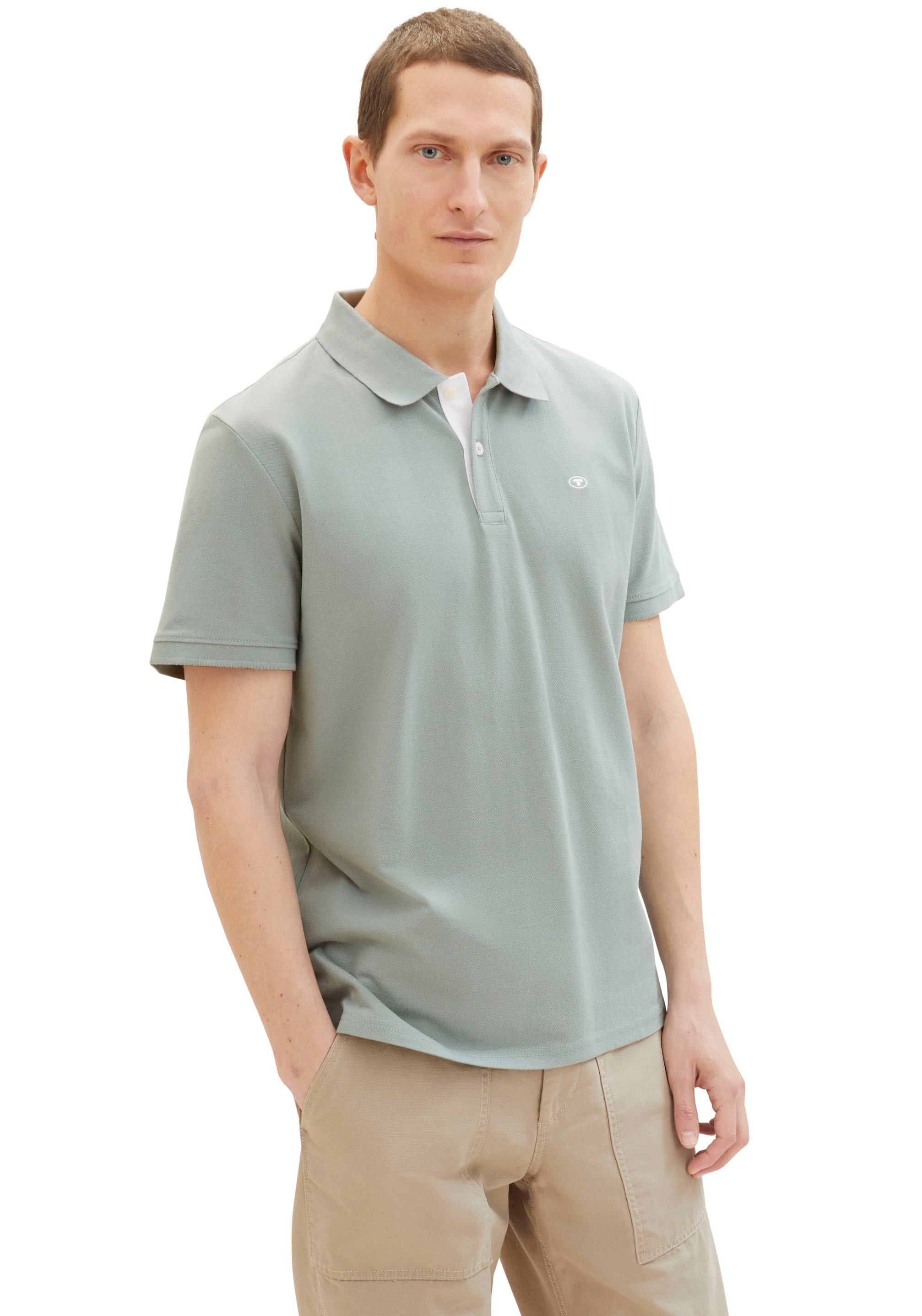 TOM TAILOR Poloshirt, mit Knopfleiste und Logo günstig online kaufen