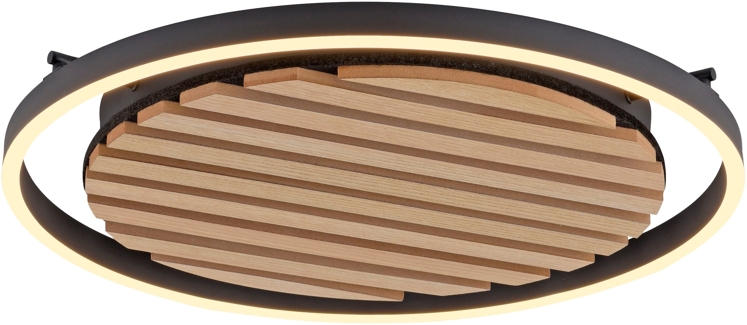 Leonique Deckenleuchte »Brialeen - Akustikpaneele«, 1 flammig, Leuchtmittel LED-Board | LED fest integriert, Akustikpaneel, CCT, Deckenlampe, Akustik, Holz, Paneele, Fernbedienung