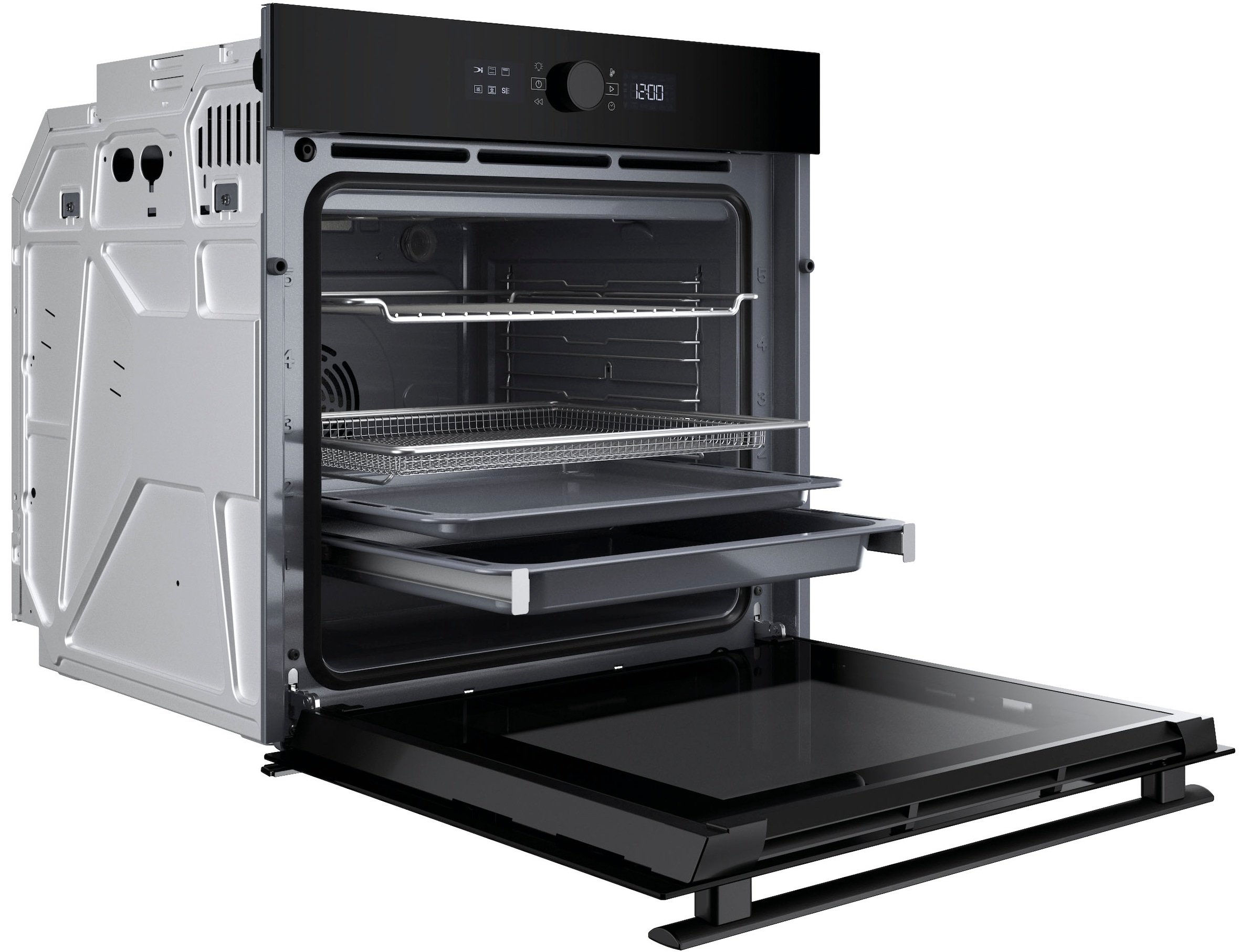 BAUKNECHT Einbaubackofen  »BBI4S8HM1SK«, mit 1-fach-Teleskopauszug, Hydrolyse, AirFry-Funktion, Pizzafunktion, 1-fach-Teleskopauszug, Gentle Steam