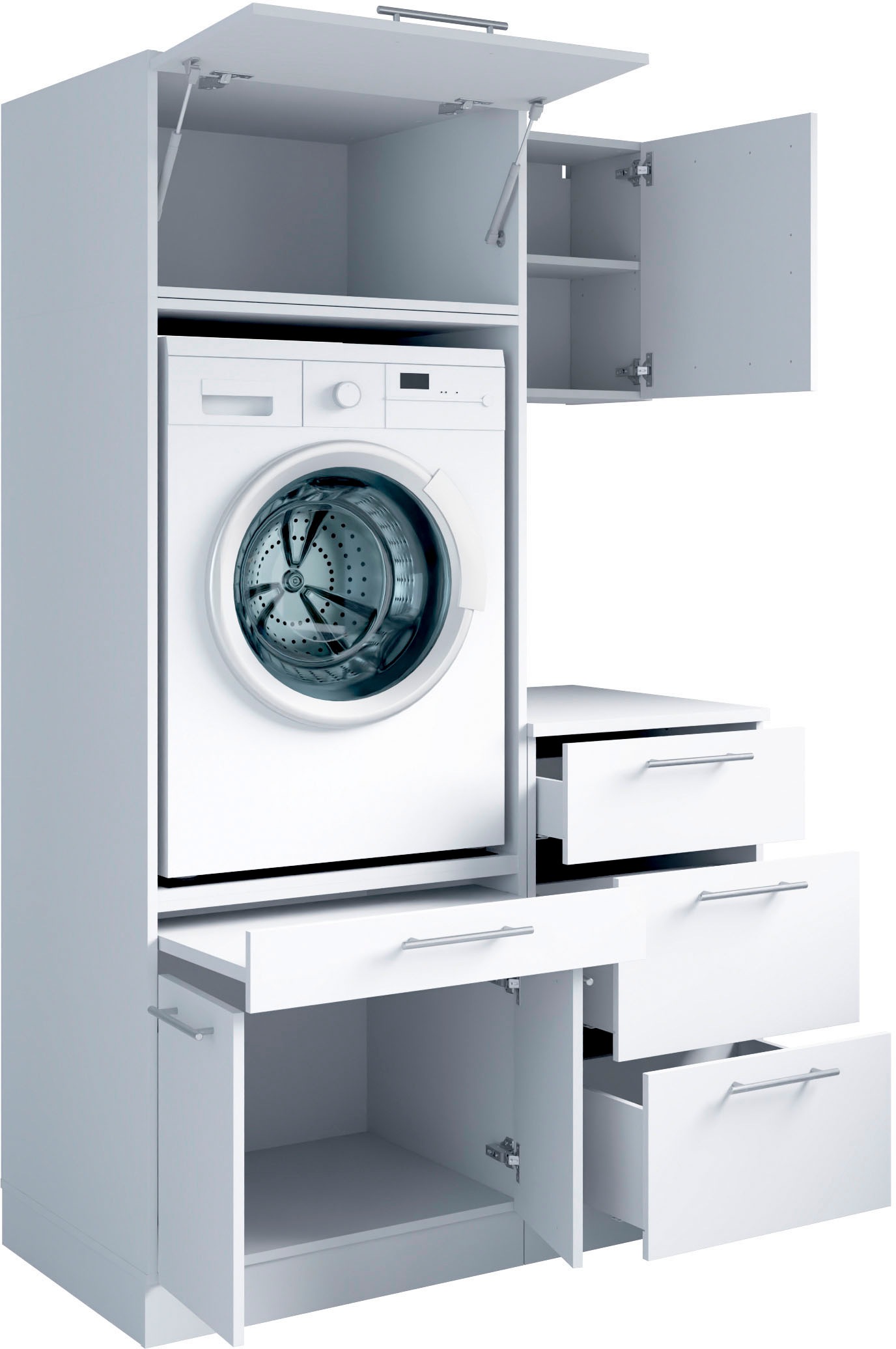 Laundreezy Mehrzweckschrank-Set »Laundreezy, 4-tlg. Mehrzweckschrank-Set B/H/T 118/200/68 cm«, (4 St.), Breite 118 cm, Soft-Close-Funktion für Türen