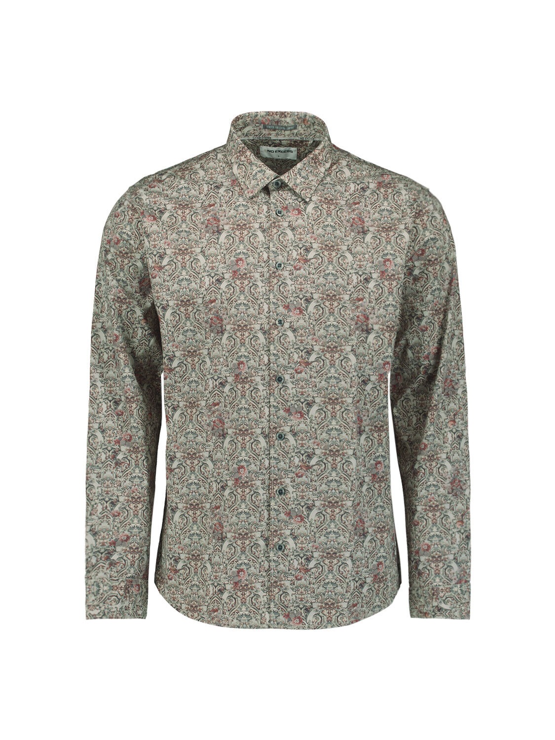 NO EXCESS Langarmhemd »No Excess Bedrucktes Hemd Shirt Stretch Allover Printed«