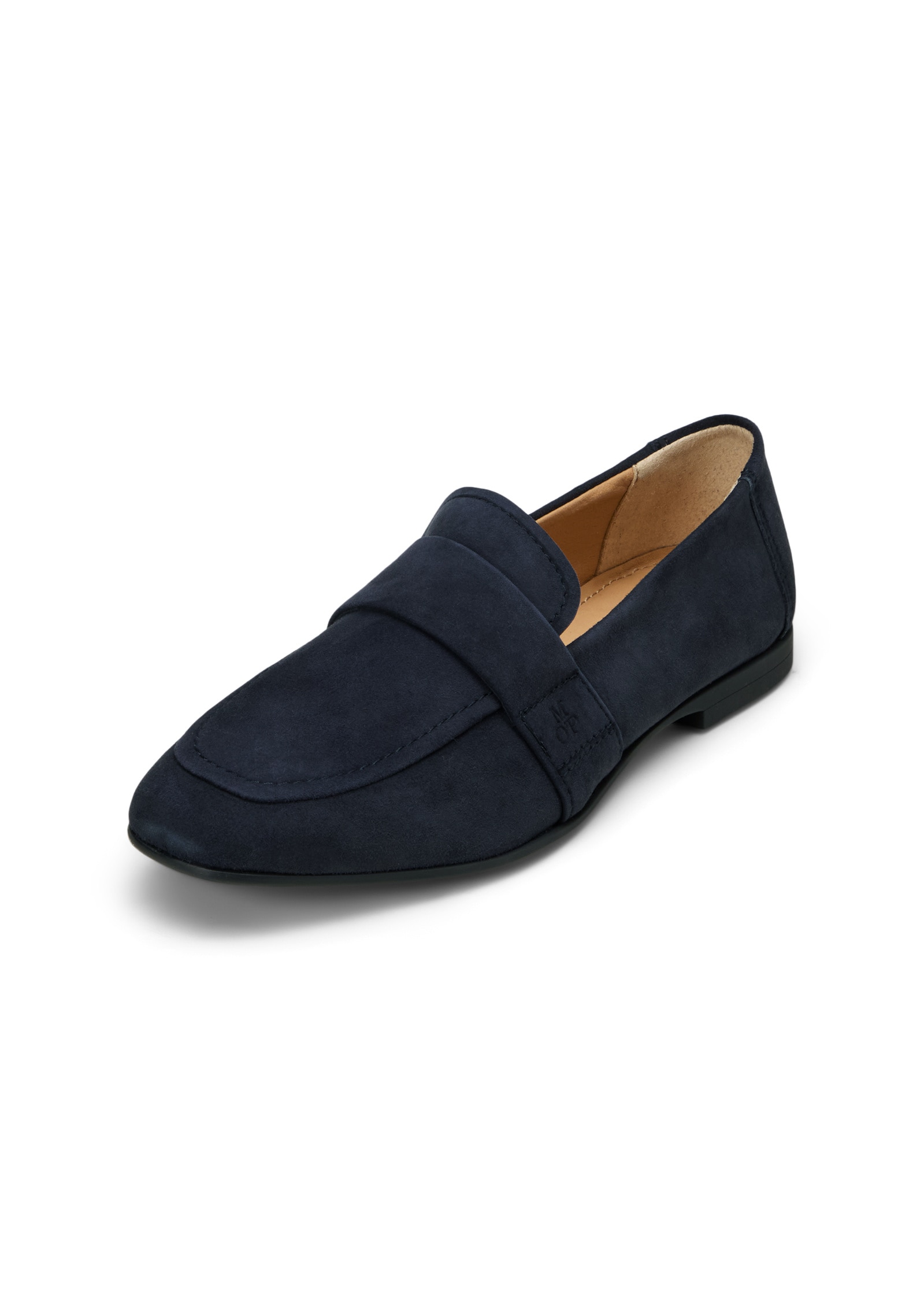 Loafer MARC O'POLO "aus weichem Velours-Rindleder", Damen, Gr. 41, navy, Obermaterial: 100% Leder (Ziege), unifarben, Schuhe Loafer