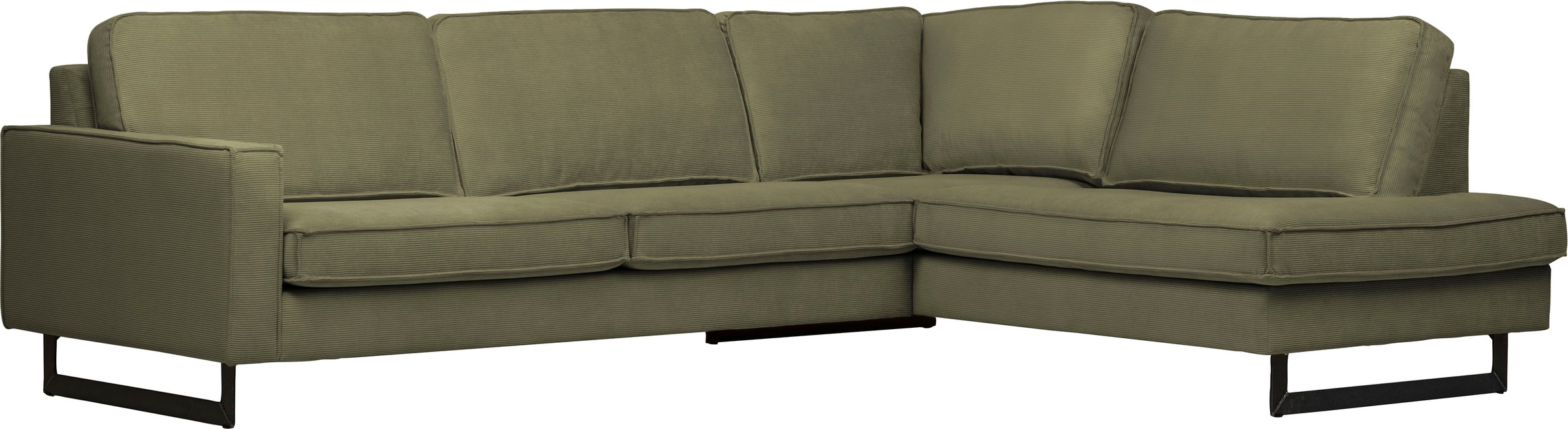 Places of Style Ecksofa »Pinto, 290 cm, Ottomane links / rechts«, Cord, Feincord, Luxus-Microfaser Leder und Chenille