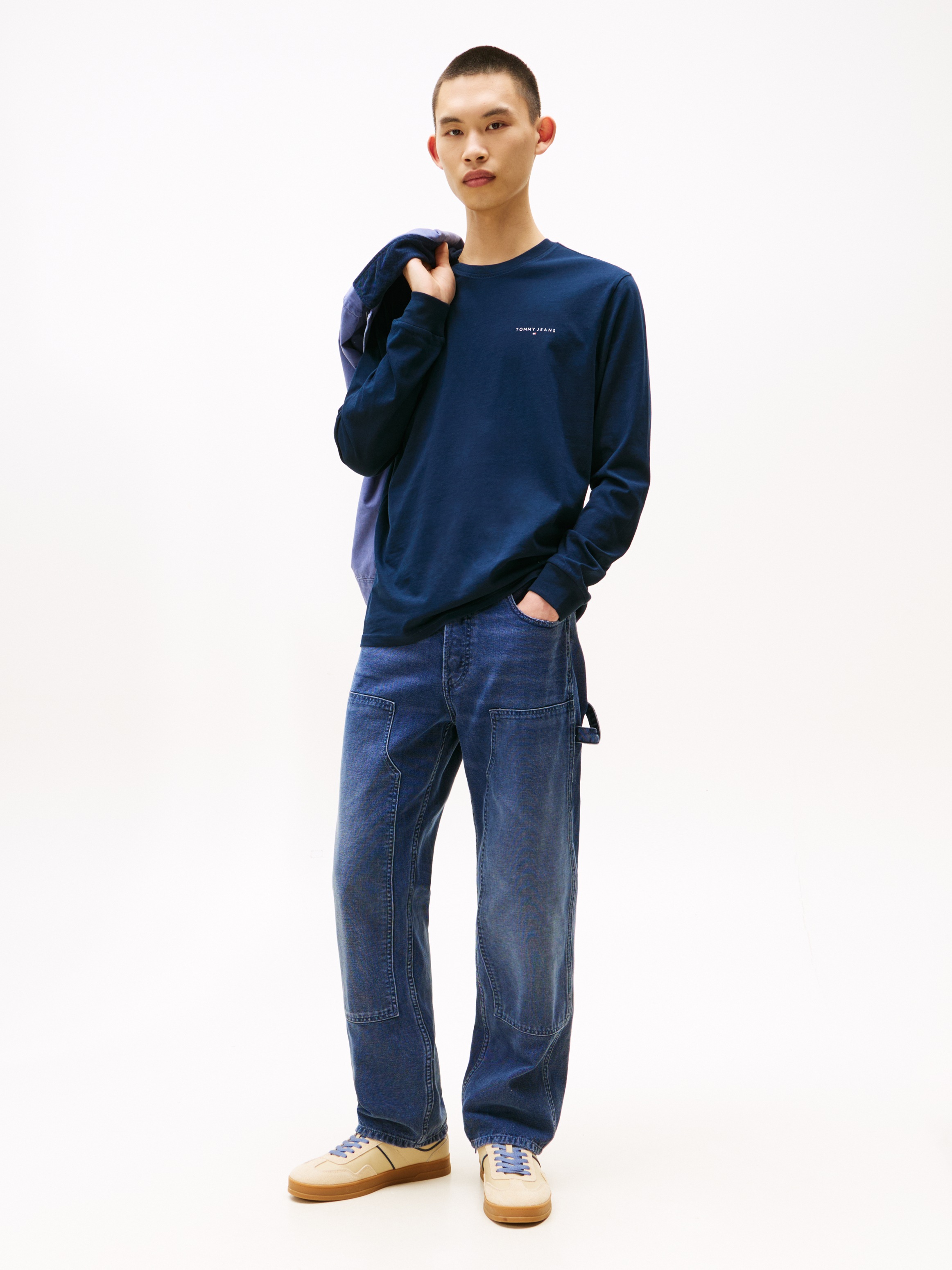 Tommy Jeans Langarmshirt "TJM SLIM CHEST LINEAR LS TEE EXT", Mit Rundhalsau günstig online kaufen