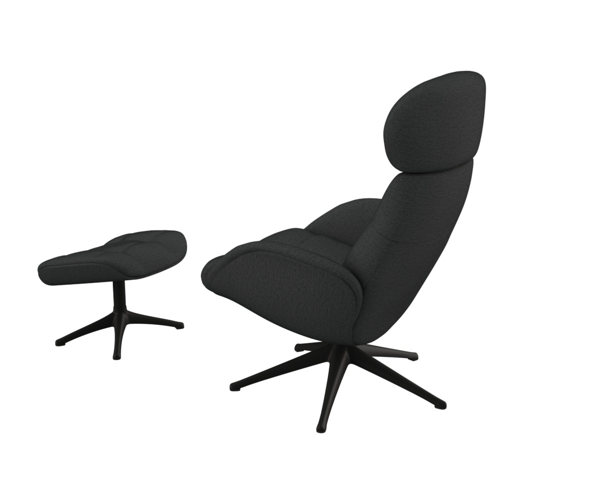 FLEXLUX Relaxsessel »Relaxchairs Chester«, Rücken- & Kopfteilverstellung, drehbar, Fuß schwarz