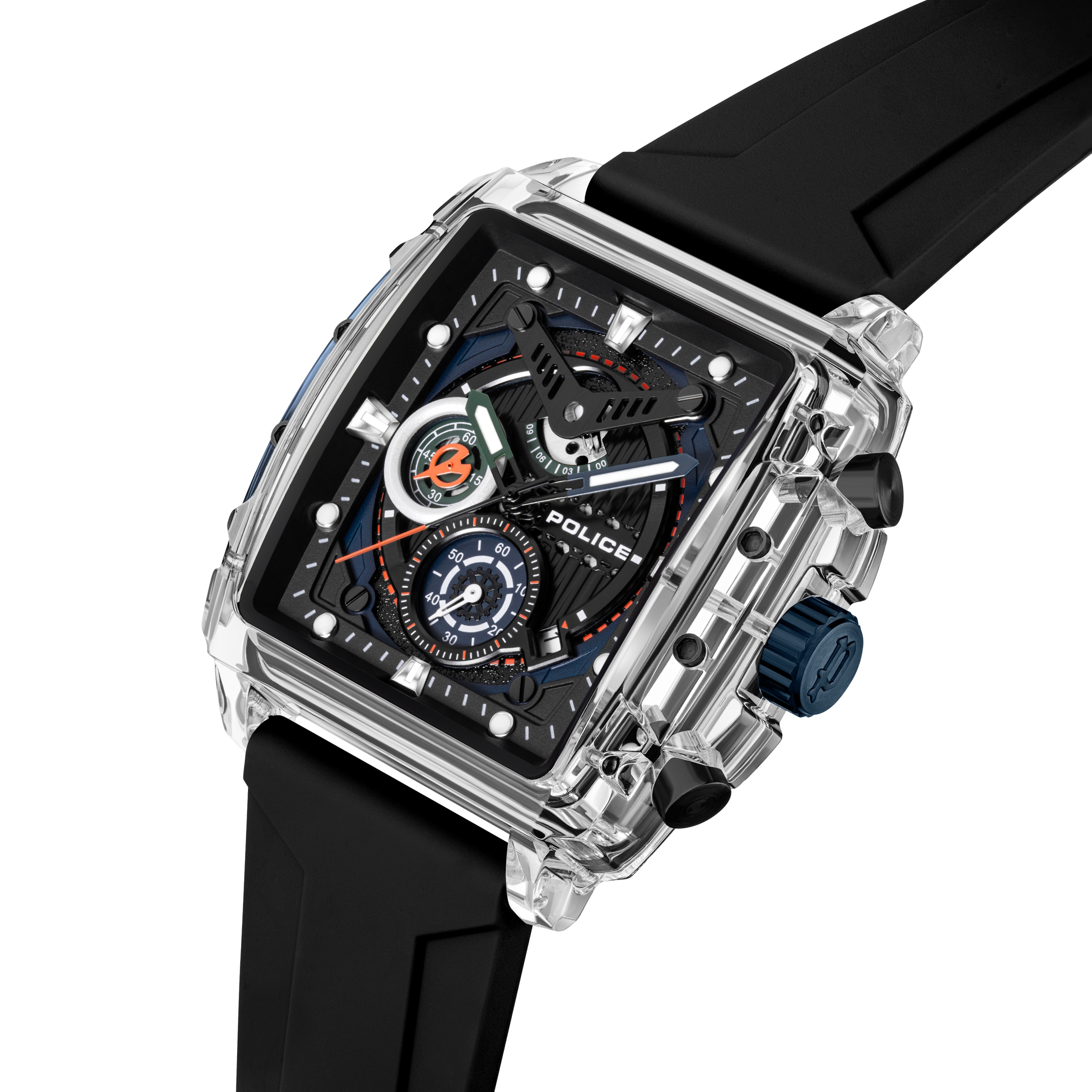 Police Chronograph »Clout« Quarzuhr, Armbanduhr, Herrenuhr, Silikonarmband, analog, Tag