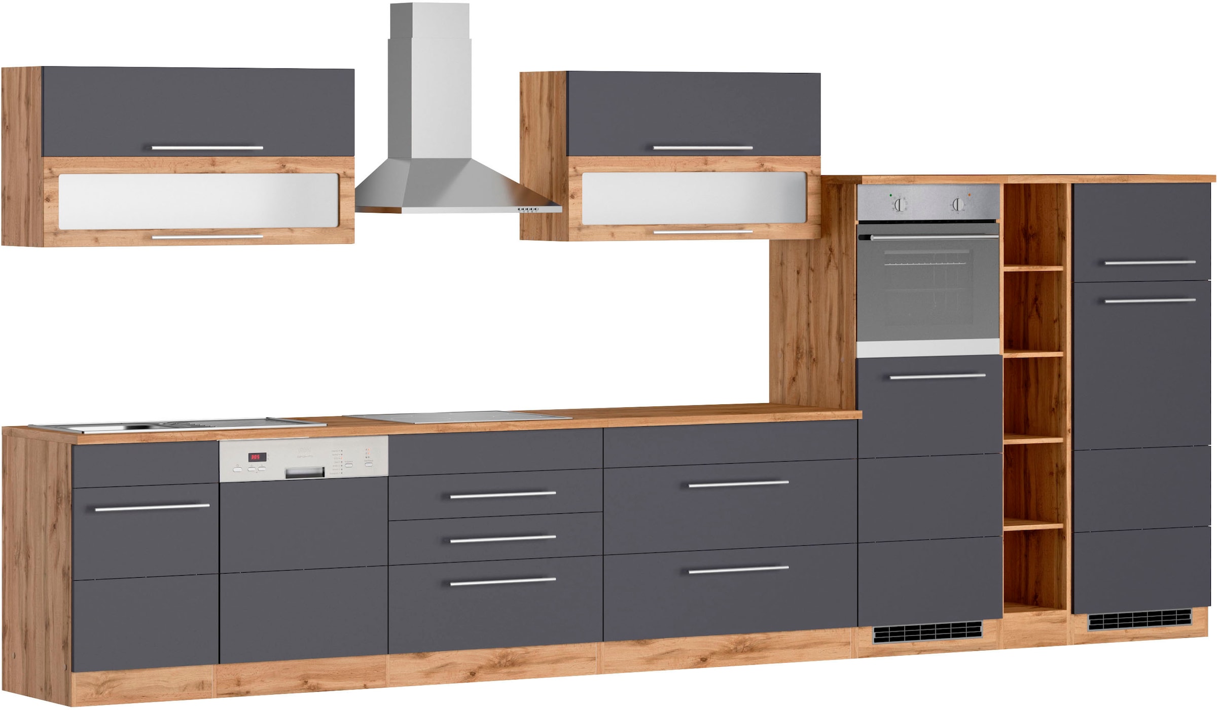 KOCHSTATION Küchenzeile »KS-Wien« Breite 440 cm, wahlweise mit E-Geräten
