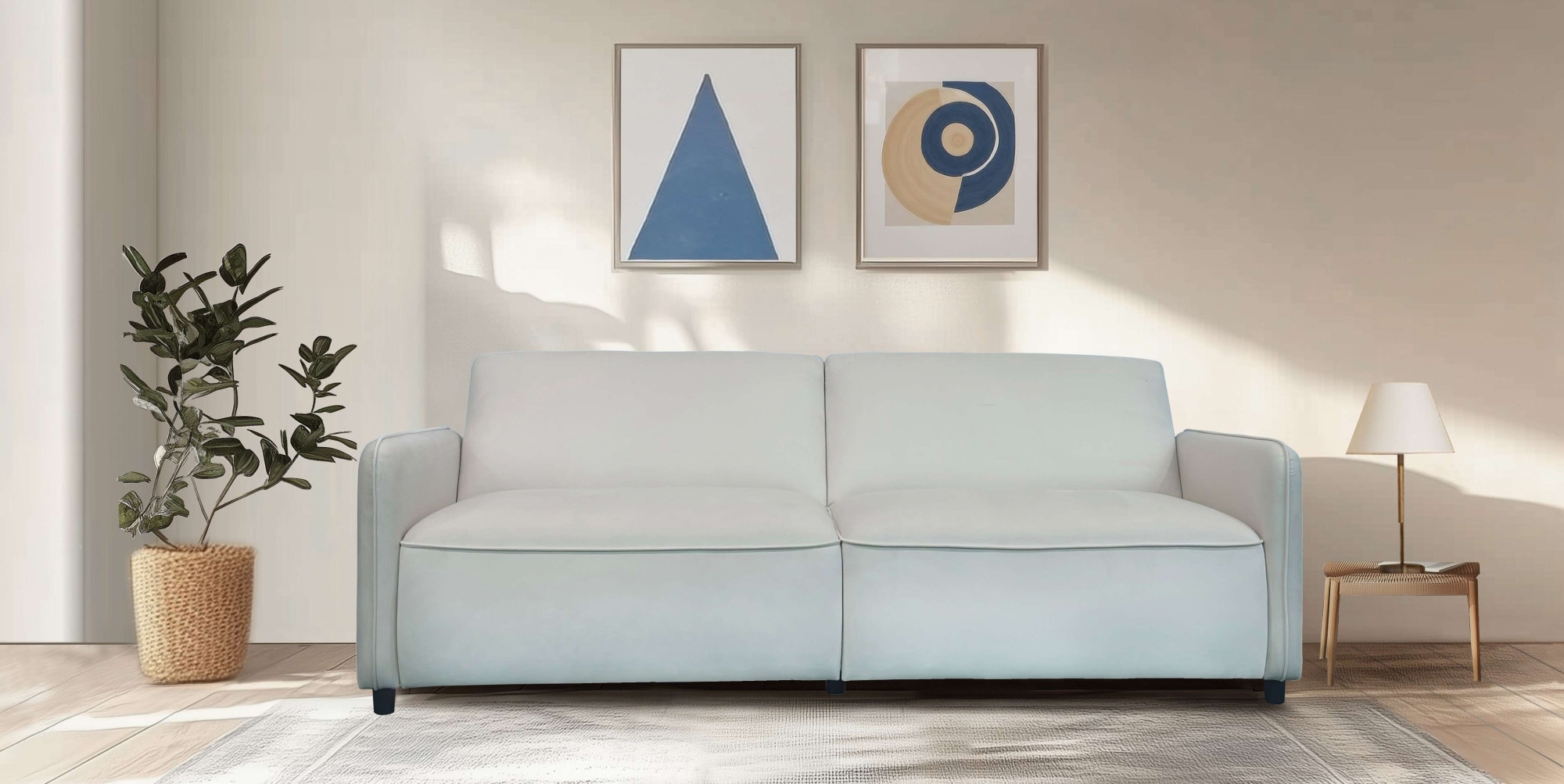 Dorel Home 3-Sitzer "Allie Curved Schlafsofa 209 cm" Bettfunktion (110/190), verstellbare Rückenlehne, Cord u. Velours