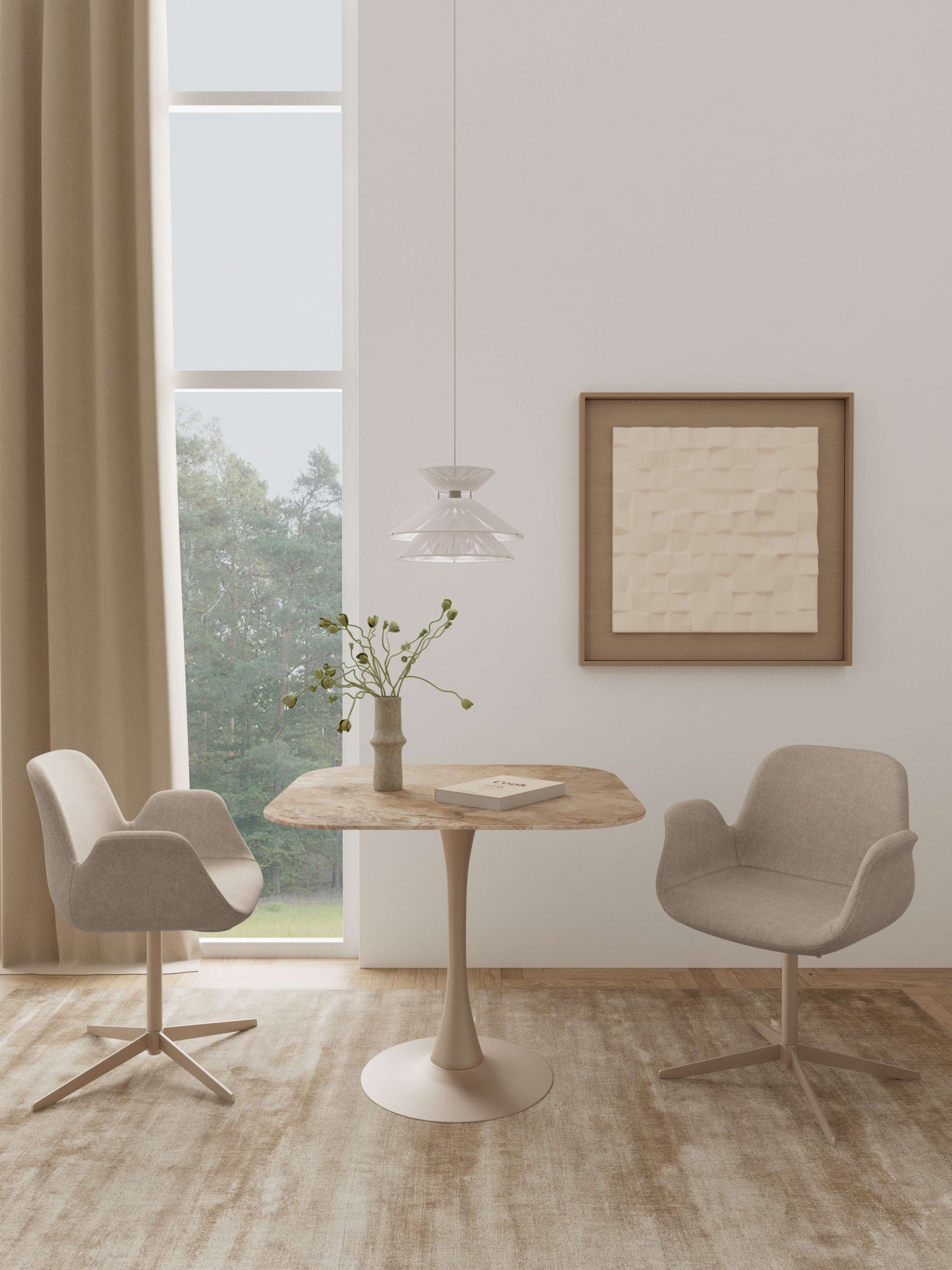 ACTONA GROUP Esstisch »Speisetisch« B/T/H: 90x90x75,  Tisch braun, polierte Keramiktischplatte