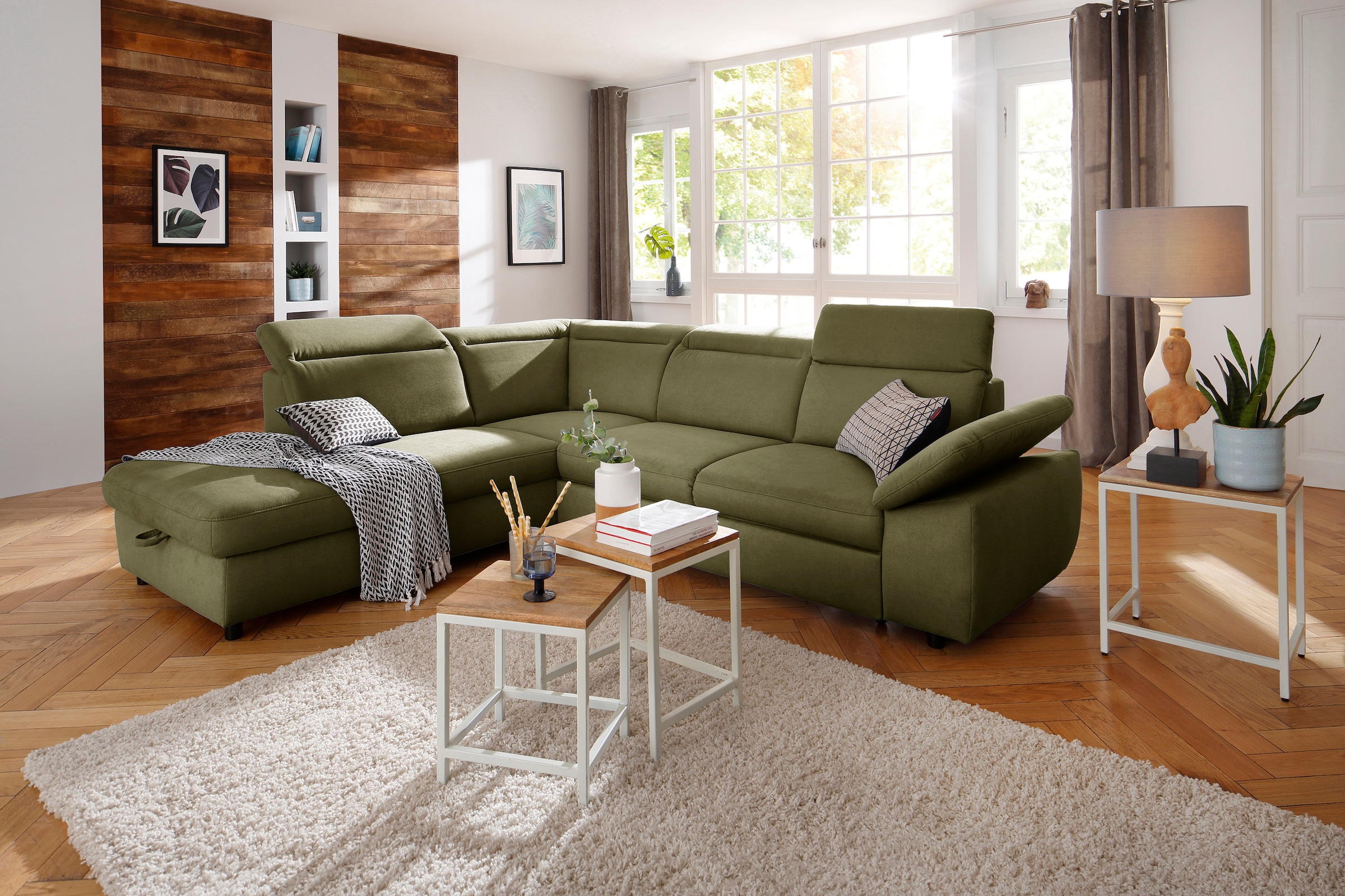 OTTO home Ecksofa "Mauritius L-Form" mit Ottomane, mit Kopfteil- und Armlehnverstellung