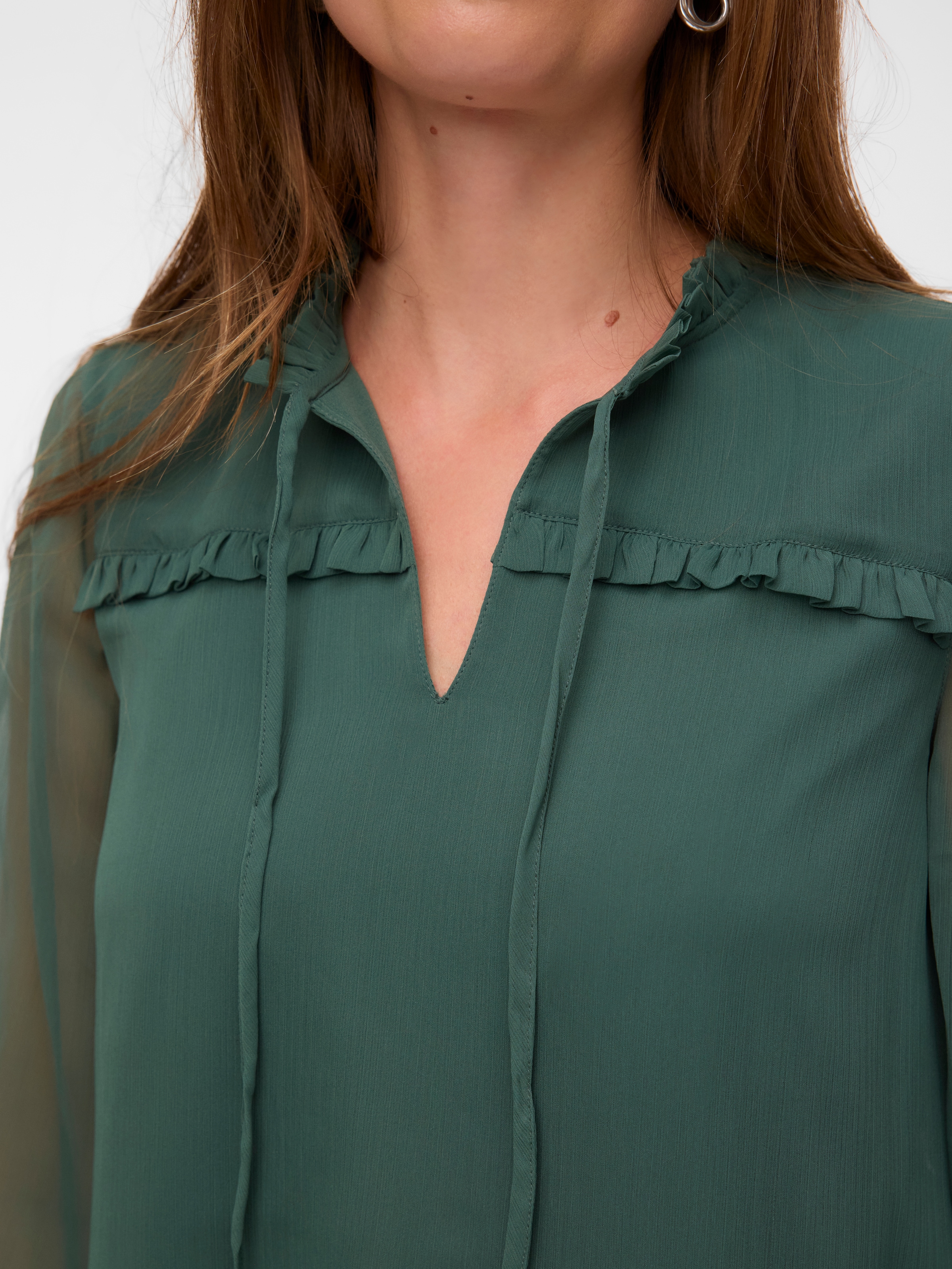 Vero Moda Chiffonbluse »VMMILLA LS TOP WVN GA NOOS« Kunstfaser, regular fit