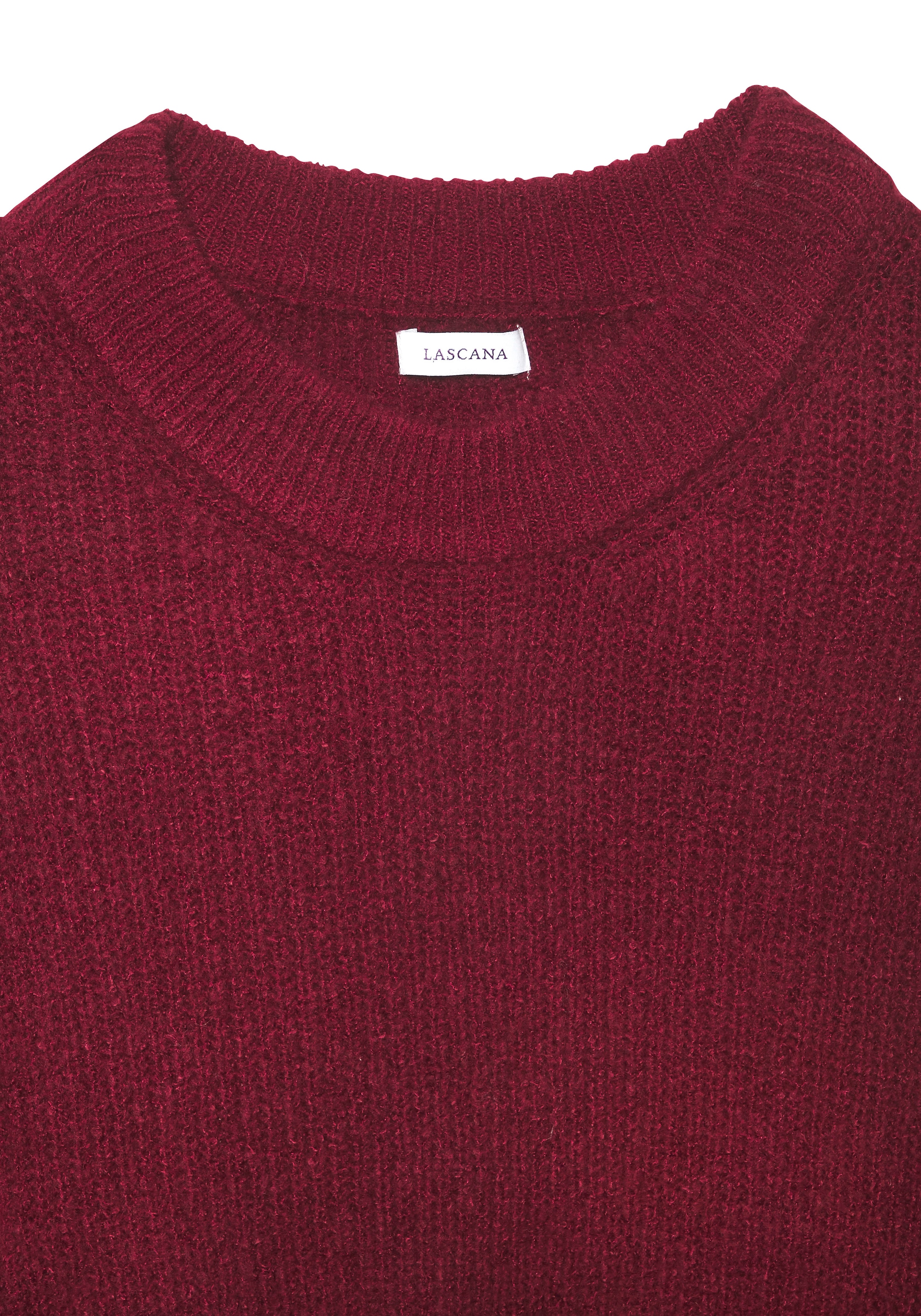 LASCANA Strickpullover, in Melange-Optik, lockerer Damenpullover, Basic