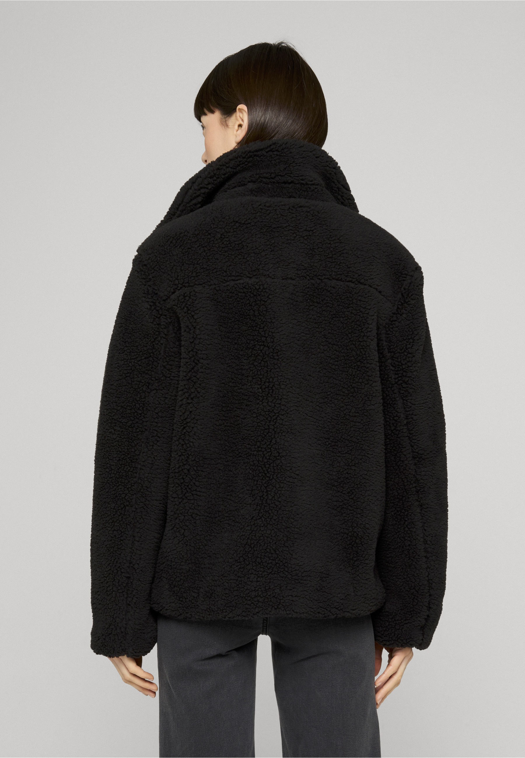 URBAN CLASSICS Winterjacke »Urban Classics Damen Ladies Sherpa Biker Jacket« 1 Stk. tlg. ohne Kapuze