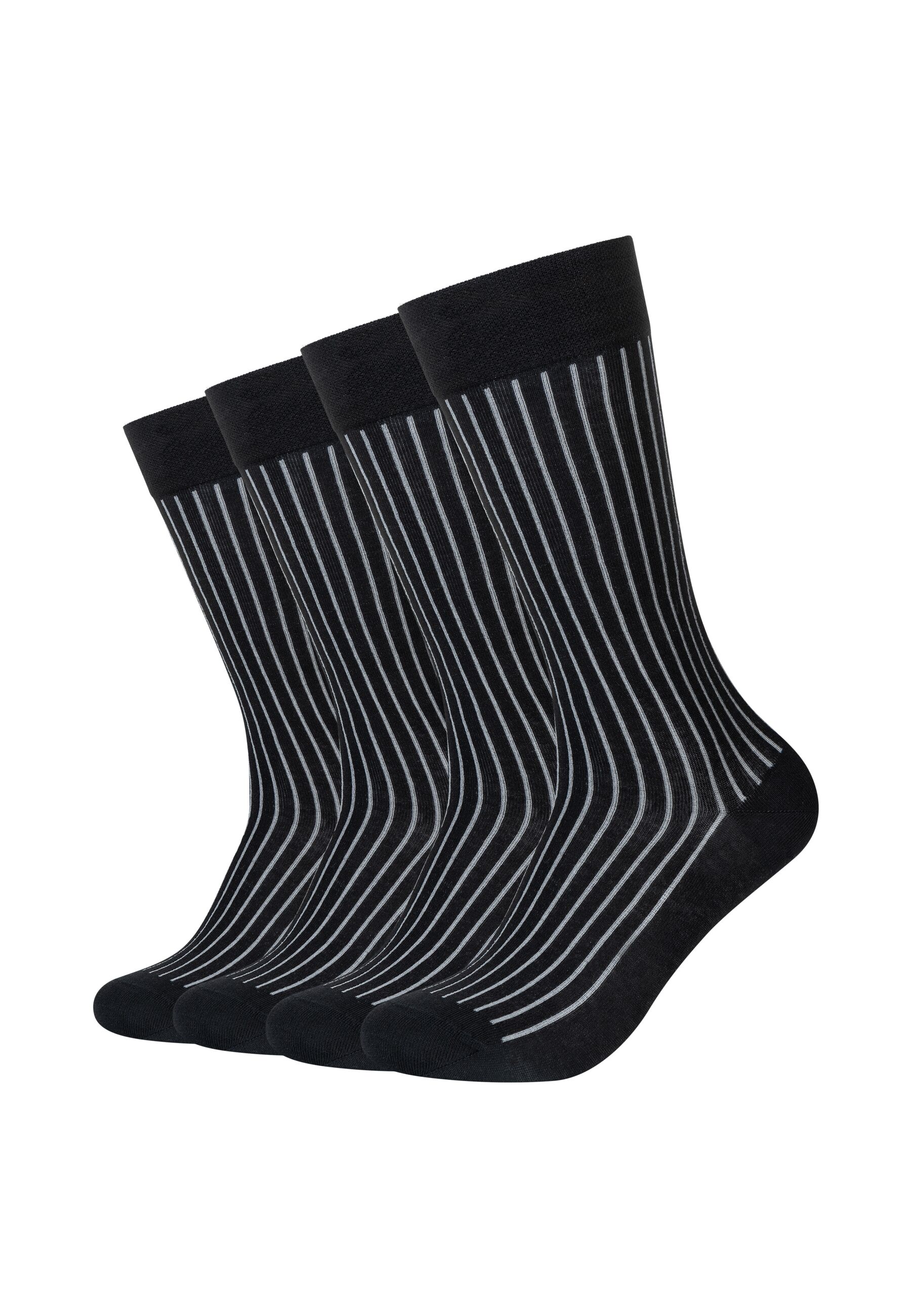 Camano Socken "ca-soft shadow bold stripes 4er Pack" 4er Pack Ca-soft Piqué Bund ohne Druck, Weiche, gekämmte Baumwolle