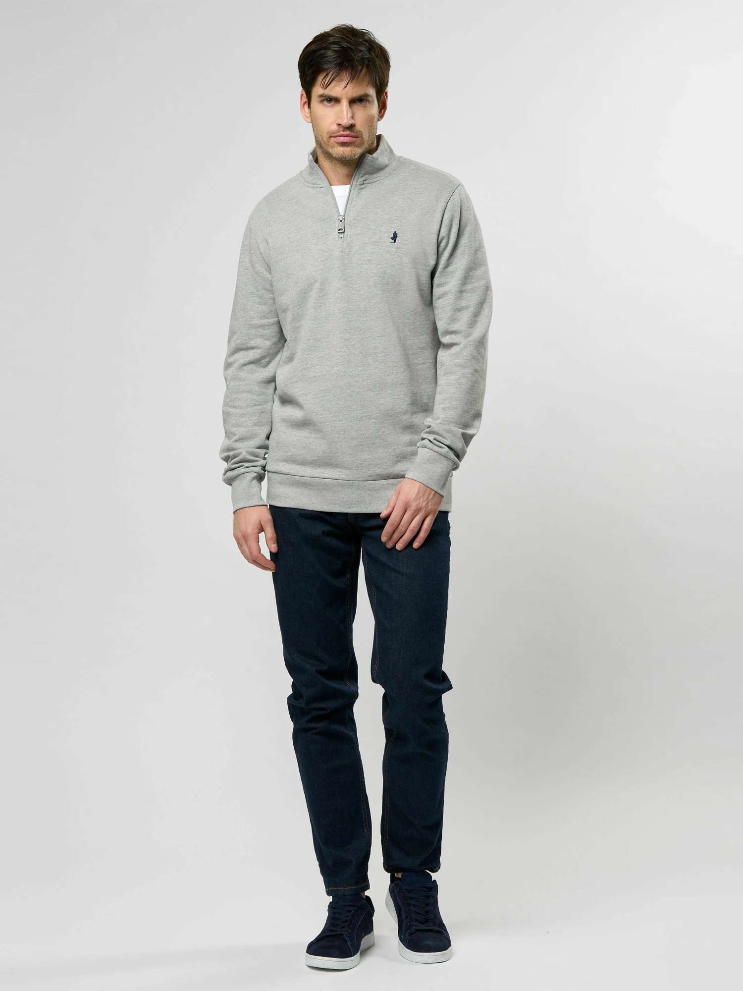 MCS Strickpullover »MCS sweatshirt with half-zip Clement«