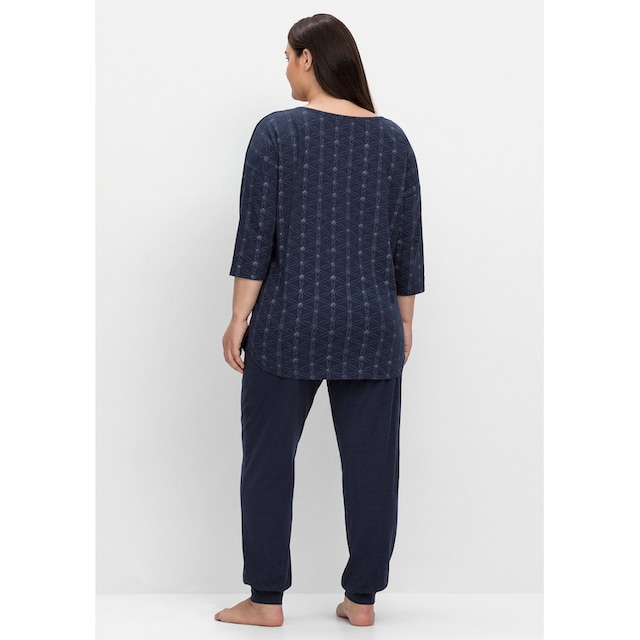 Sheego Pyjama »Große Größen«, (Set), Set aus 3/4-Arm-Shirt und Hose online  kaufen | BAUR