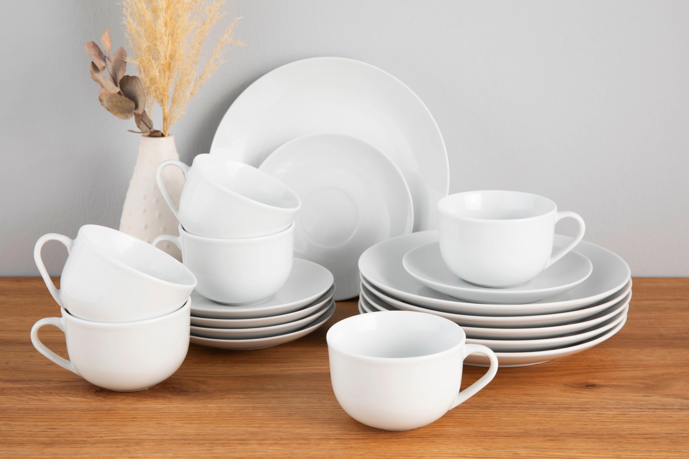 OTTO home Kaffeeservice "Alff" Geschirr-Set, harmonische, trendige Coupeform