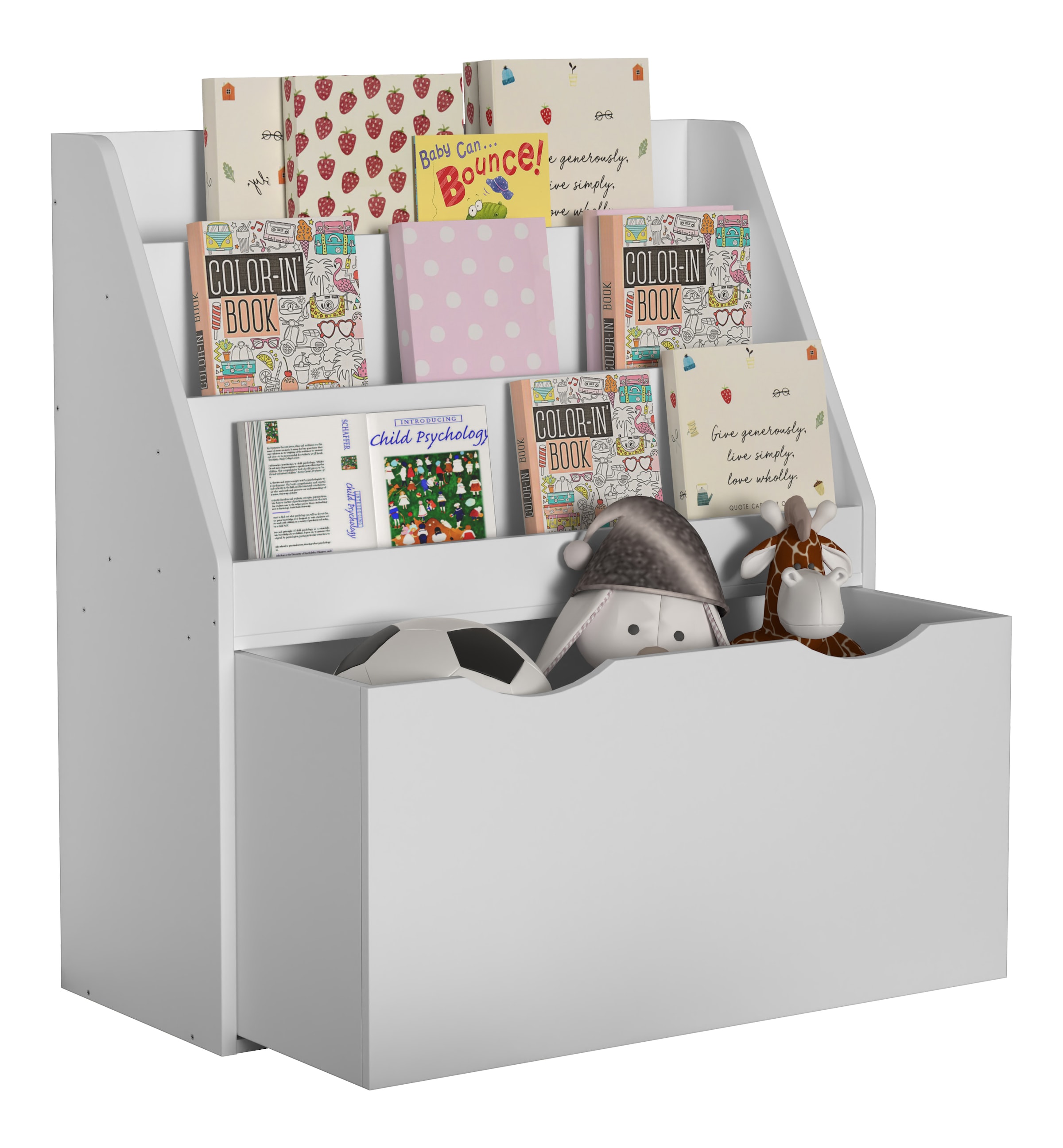 Standregal VCM, weiß, Wohnzimmer, Regale, "Kinderregal Bücherregal Schublade Regal Besira L"