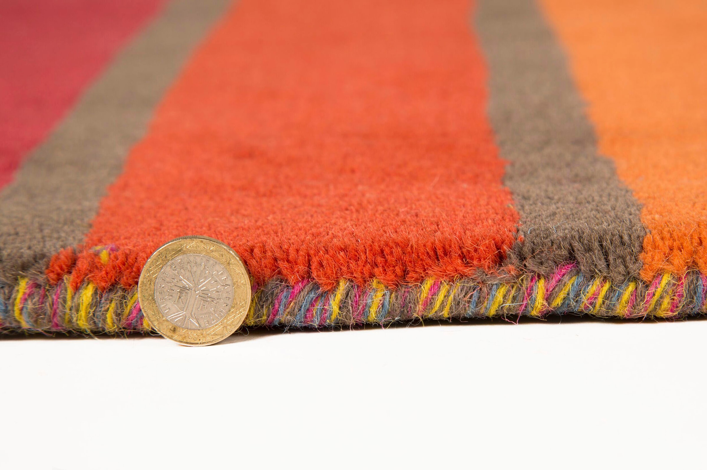 FLAIR RUGS Wollteppich »Candy«, rechteckig, aus 100% Wolle, Design mit Streifen, mehrfarbig gemustert, bunt