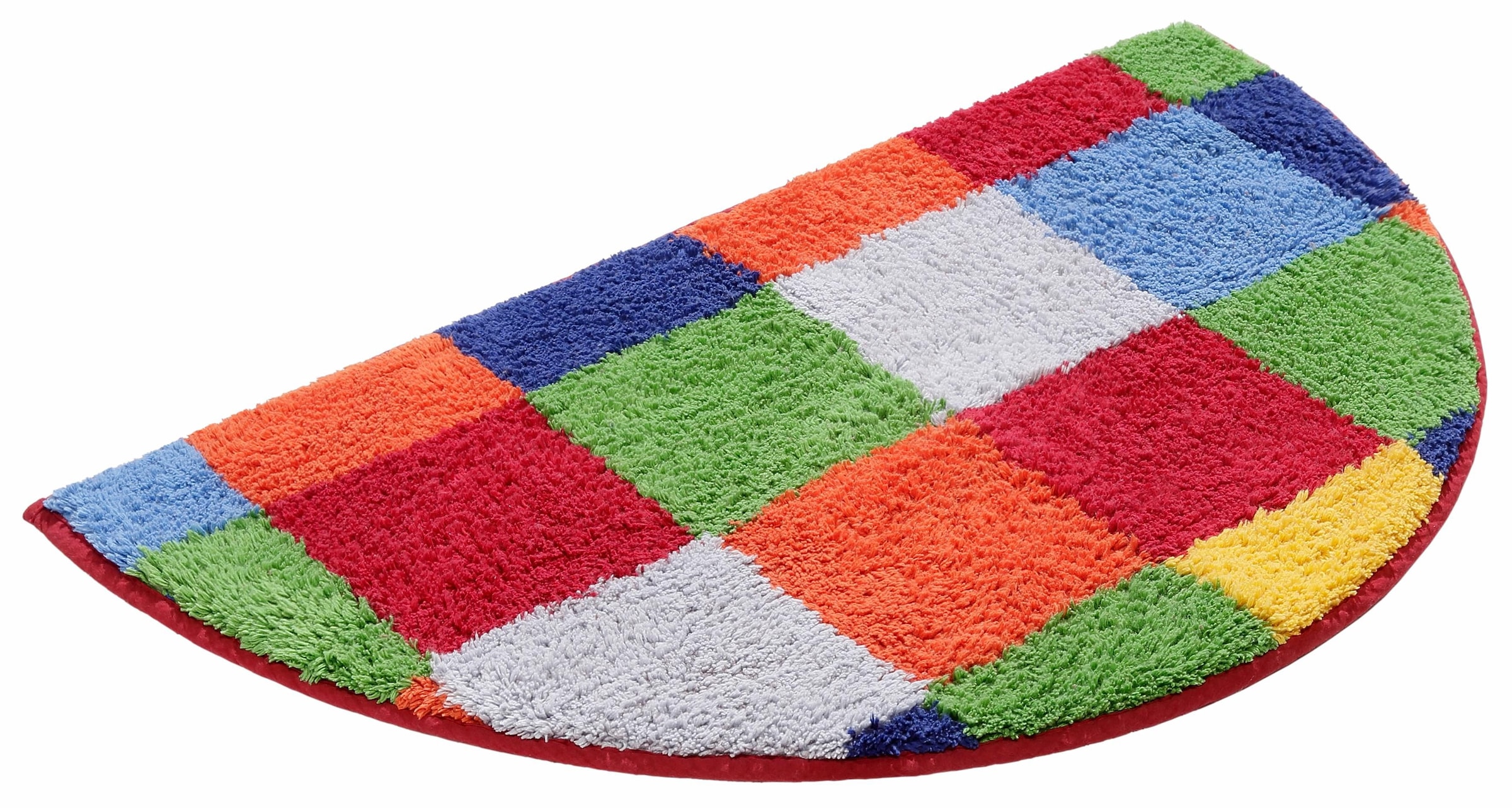 my home Badematte »Kira, Badvorleger, Badezimmer Teppich, Kästchen«, beidseitig nutzbar-fußbodenheizungsgeeignet-strapazierfähig, bunt, Badteppich, Badematten auch als 2 teiliges Set erhältlich
