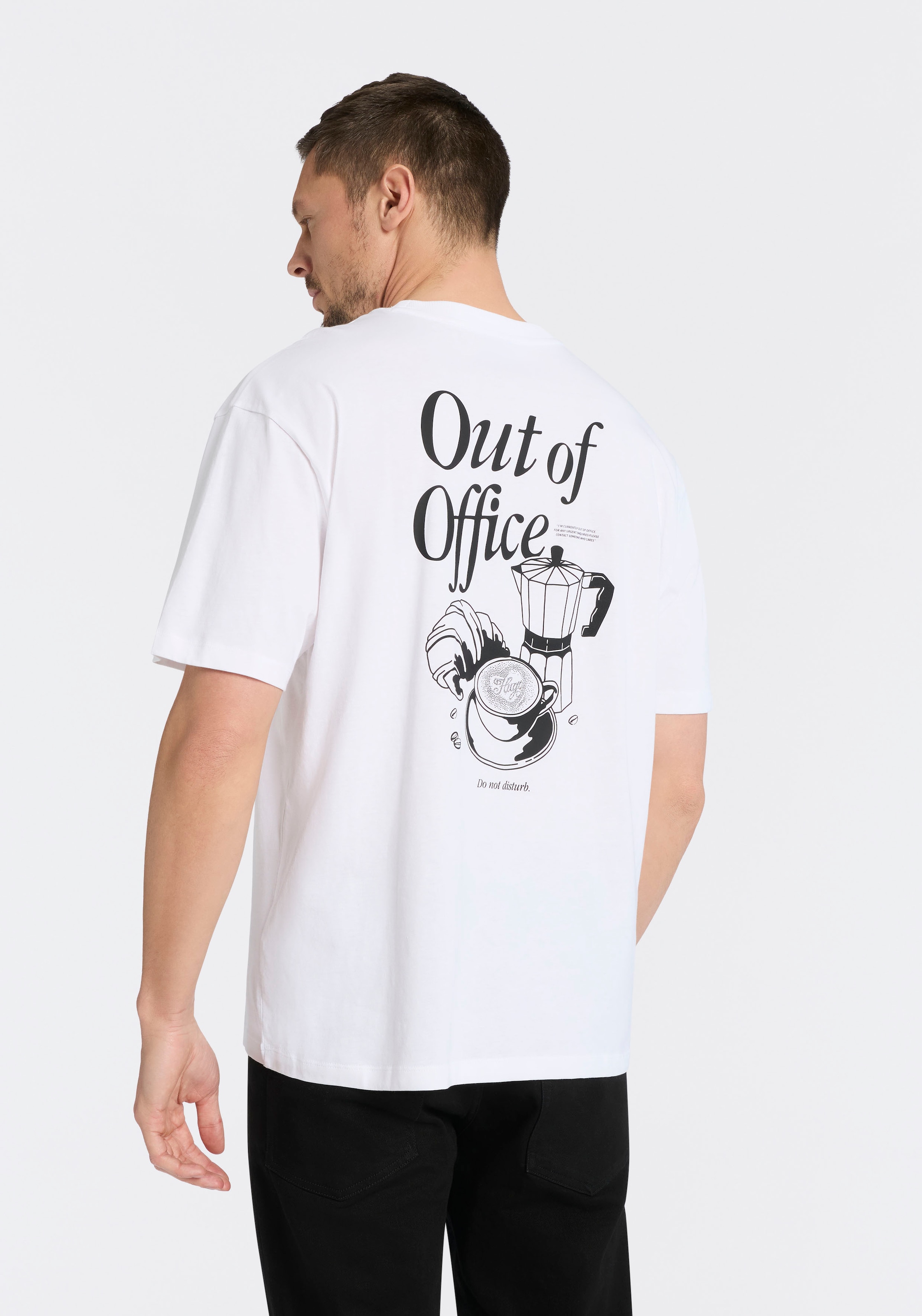 HUGO Blue T-Shirt "Oversized Tee" mit Print, Rundhals günstig online kaufen