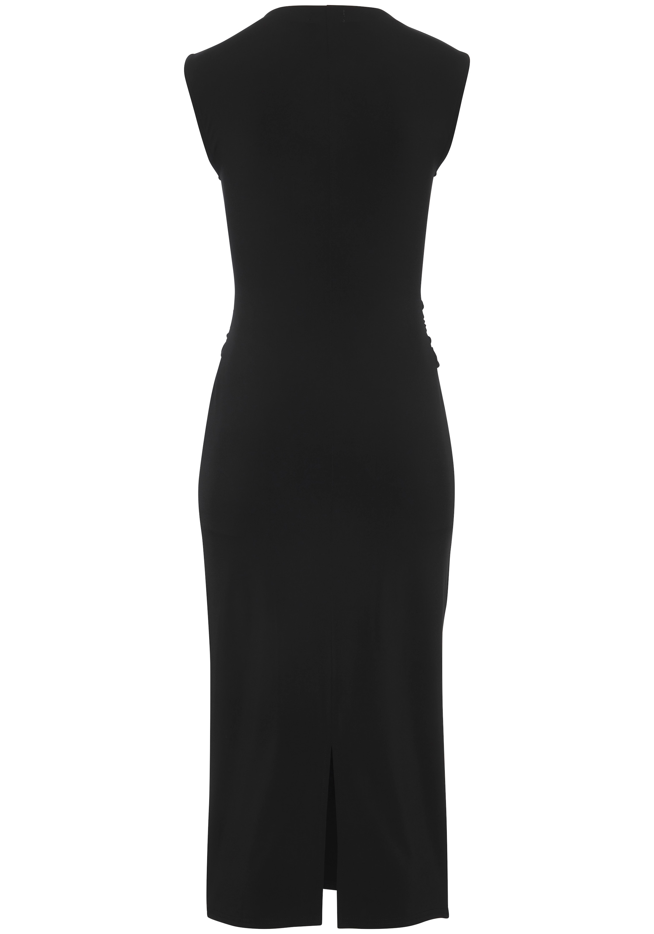 Buffalo Midikleid »in schmaler Passform mit Gürteldetail aus bügelfreier Ware« Ohne Taschen elegantes Etuikleid, Bodyconkleid mit Zierschnalle,  Stretchkleid