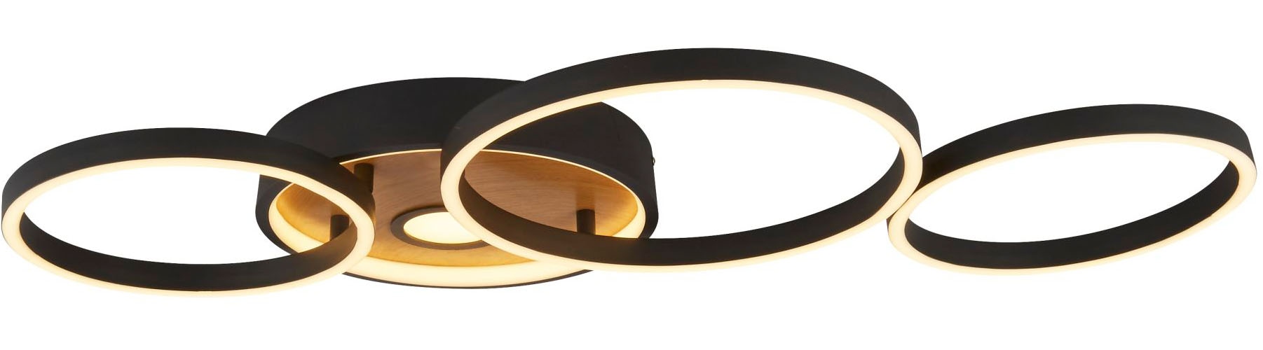 Searchlight LED Deckenleuchte »Deckenleuchte Curio, 1-flammig« LED-Modul 1 Stk. Warmweiß Echtholz