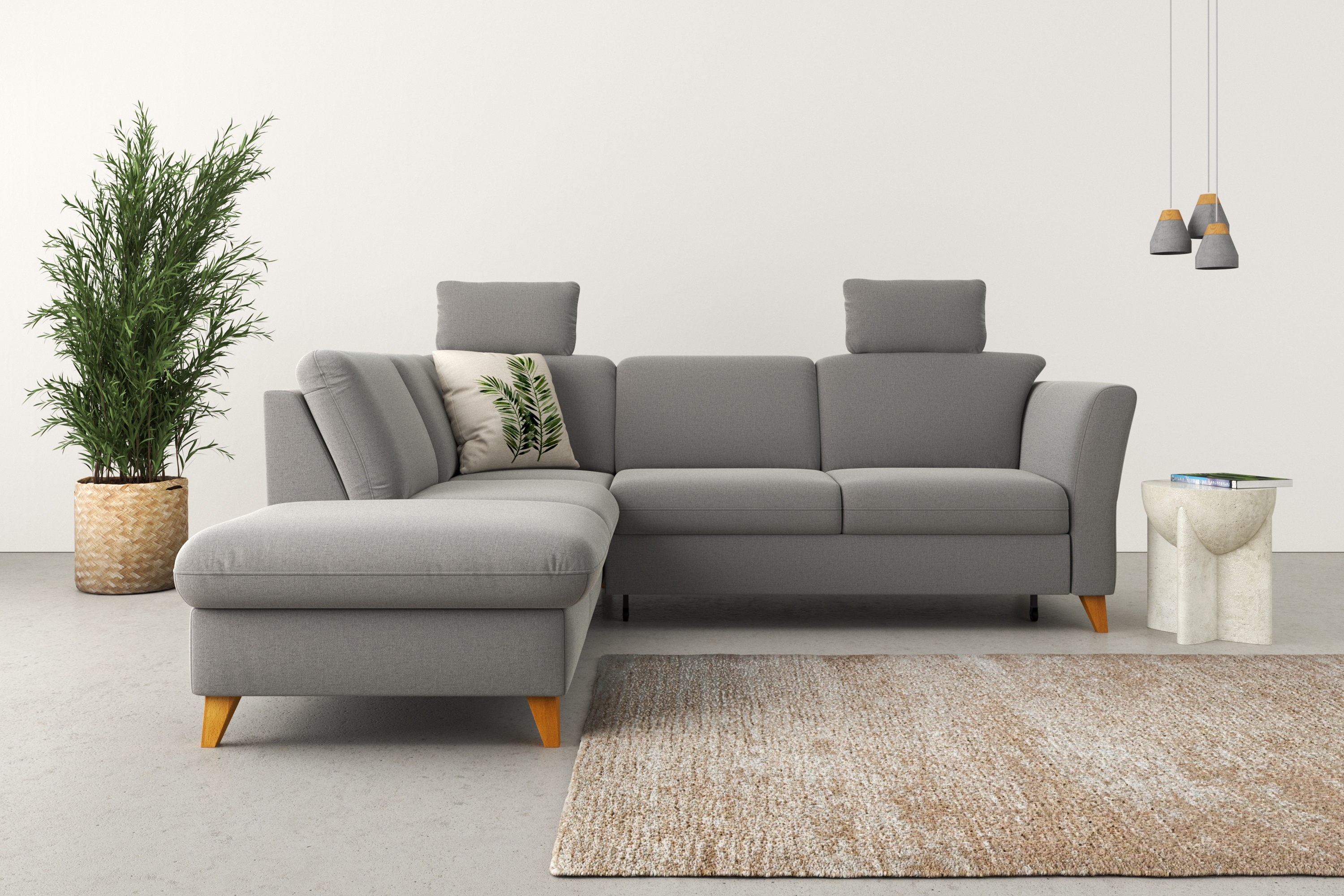 Home affaire Ecksofa "Trelleborg L-Form" Federkern-Polsterung, wahlweise mit Schlaffunktion und Stauraum