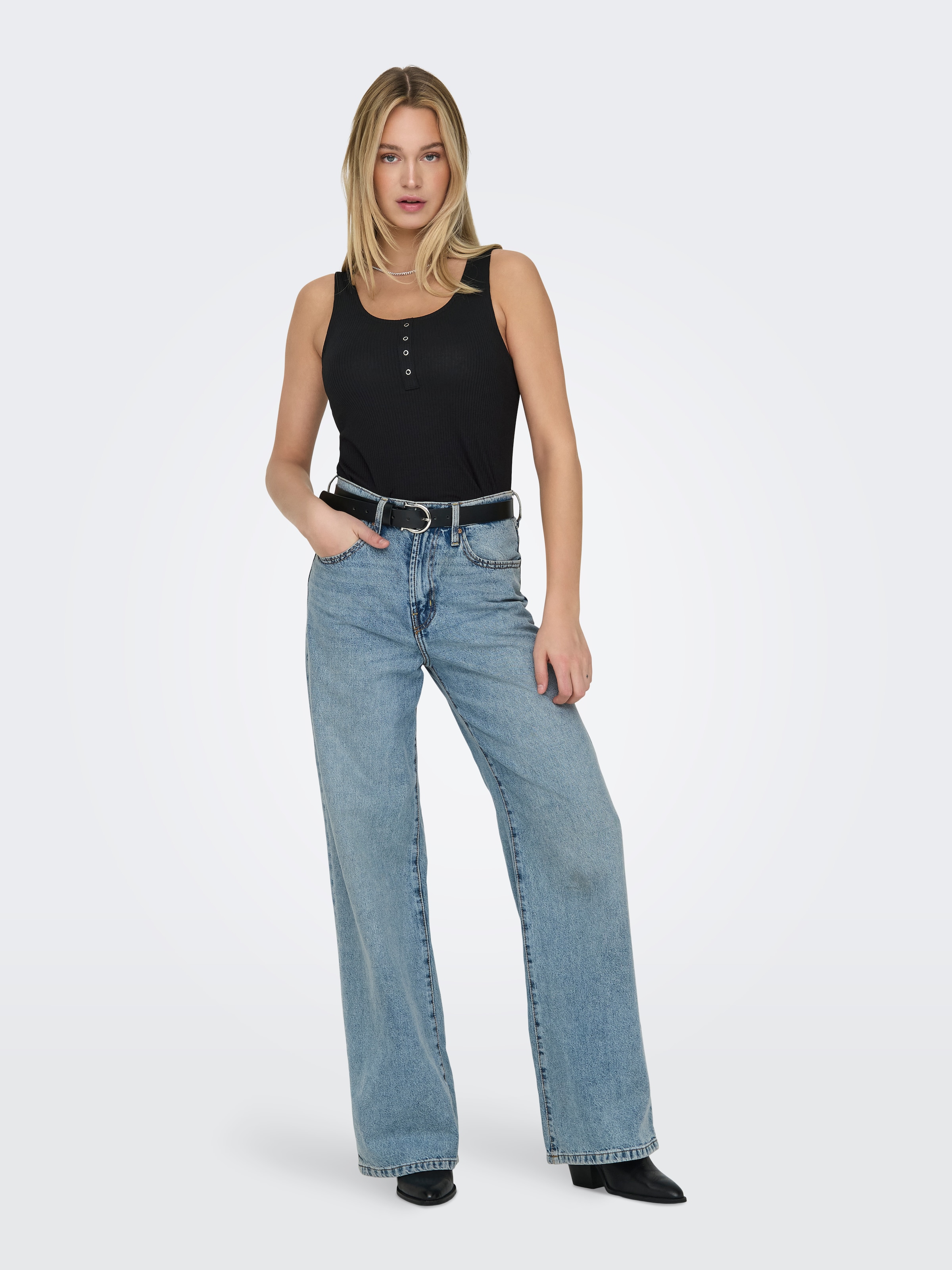 ONLY Ripptanktop »ONLSIMPLE LIFE S/L BUTTON TOP JRS CS 2PK« Packung, 2 Stk.