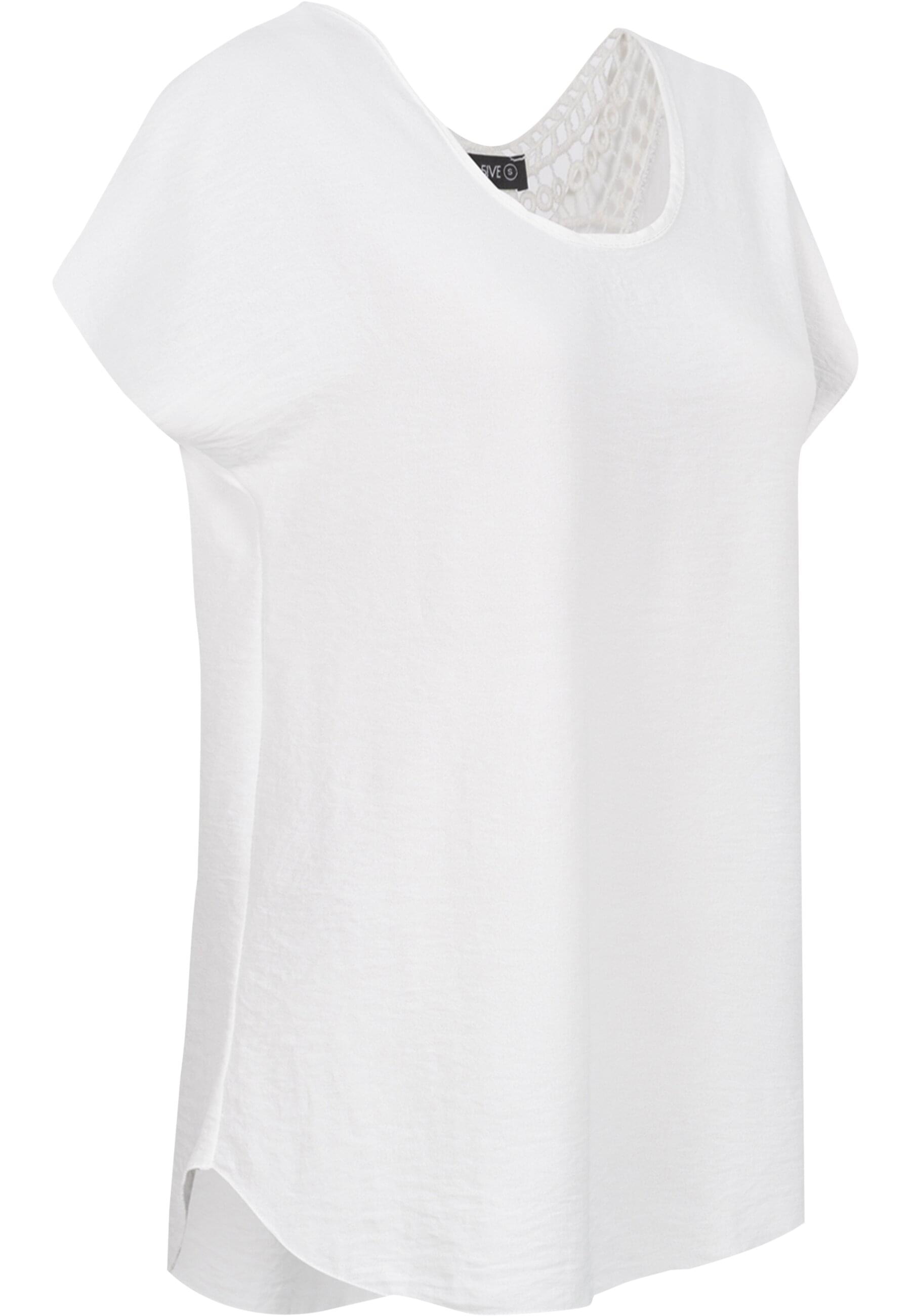 CLOUD 5IVE T-Shirt »CLOUD 5IVE Cloud5ive Damen Musselin Top mit Spitzenbesatz hinten« 1 Stk. tlg.