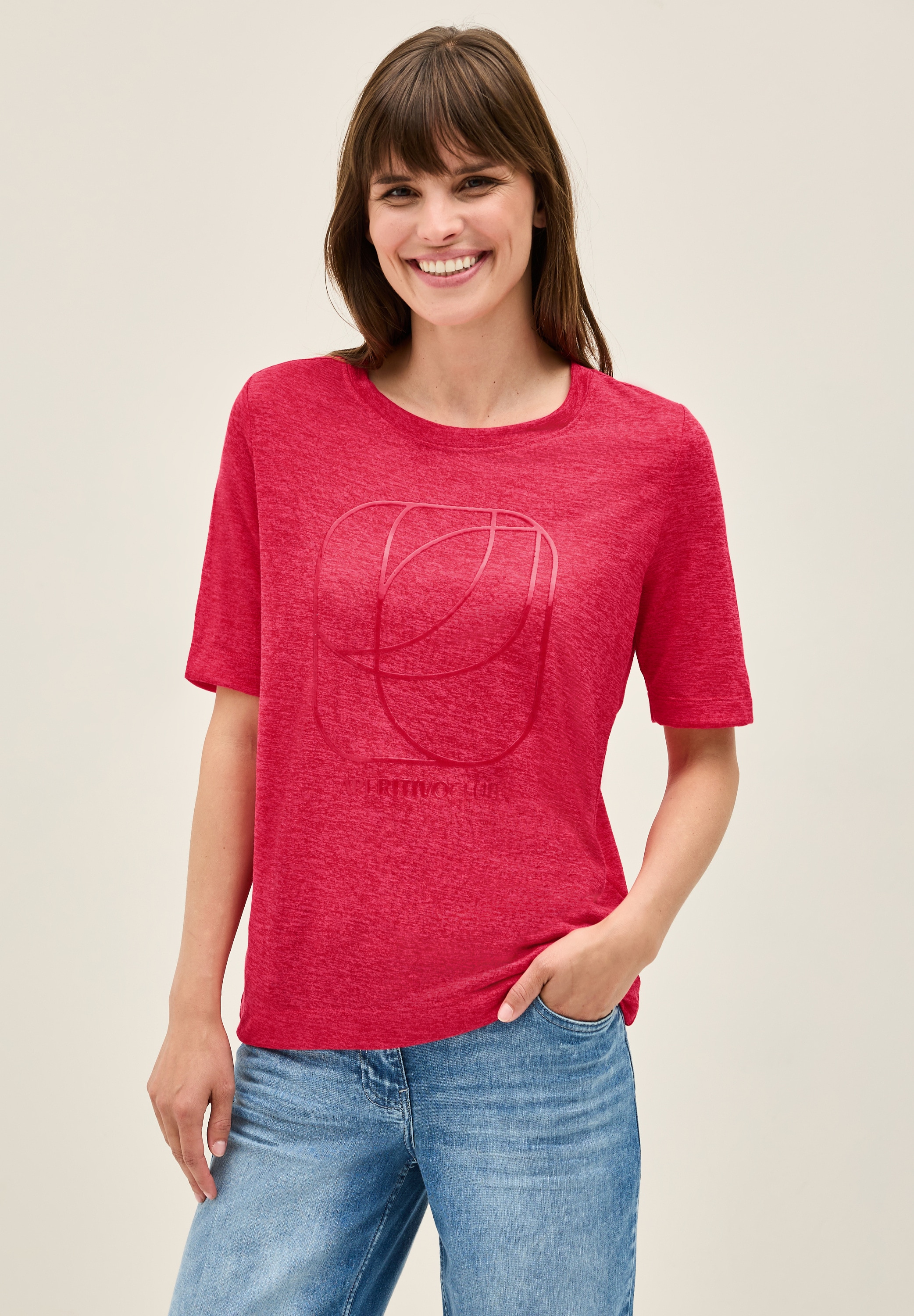 STREET ONE STUDIO T-Shirt, aus elastischem Materialmix günstig online kaufen