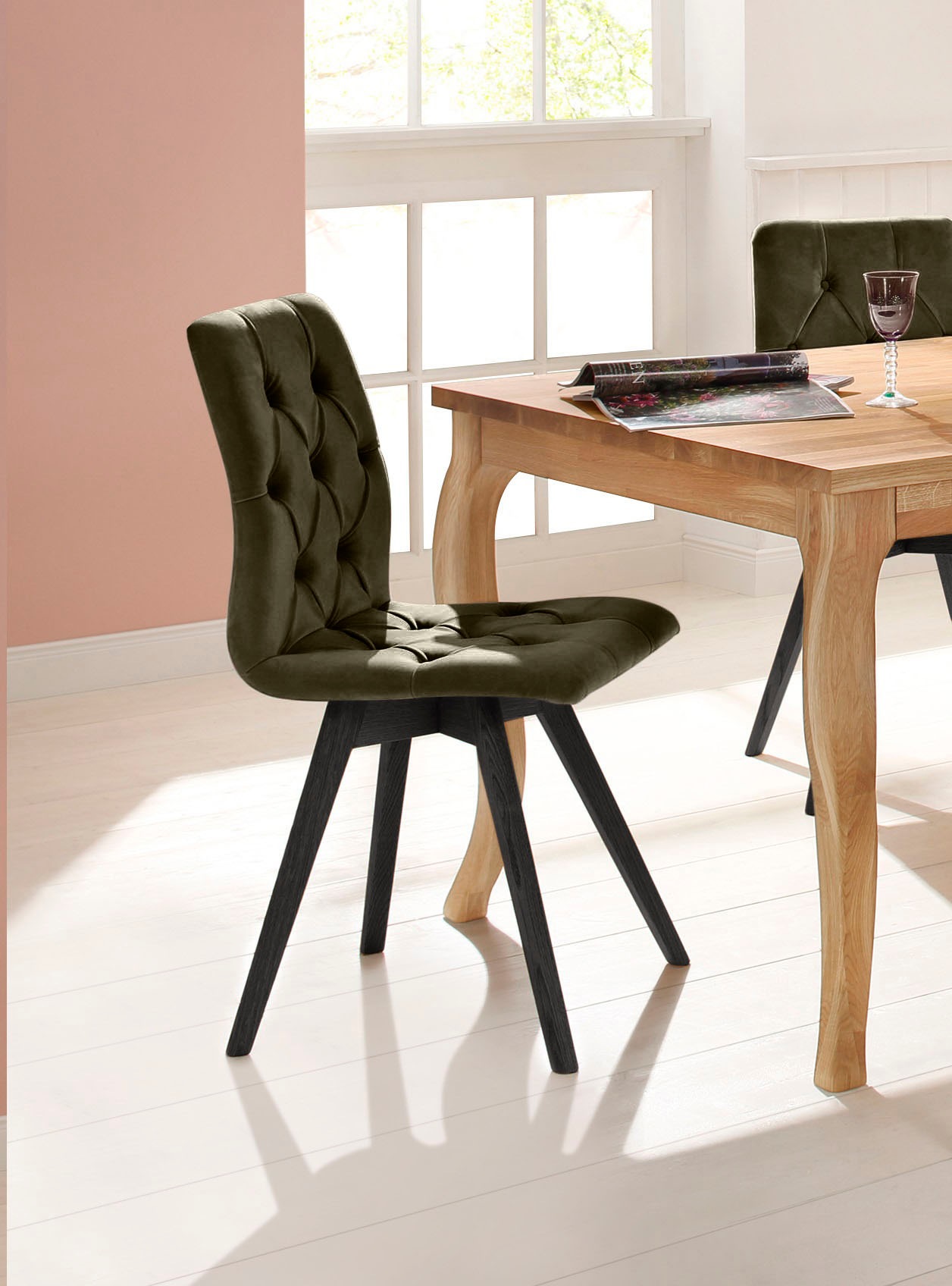 OTTO home Esszimmerstuhl "Rania" (Set) 2 Stk.mit Massivholzbeinen günstig online kaufen