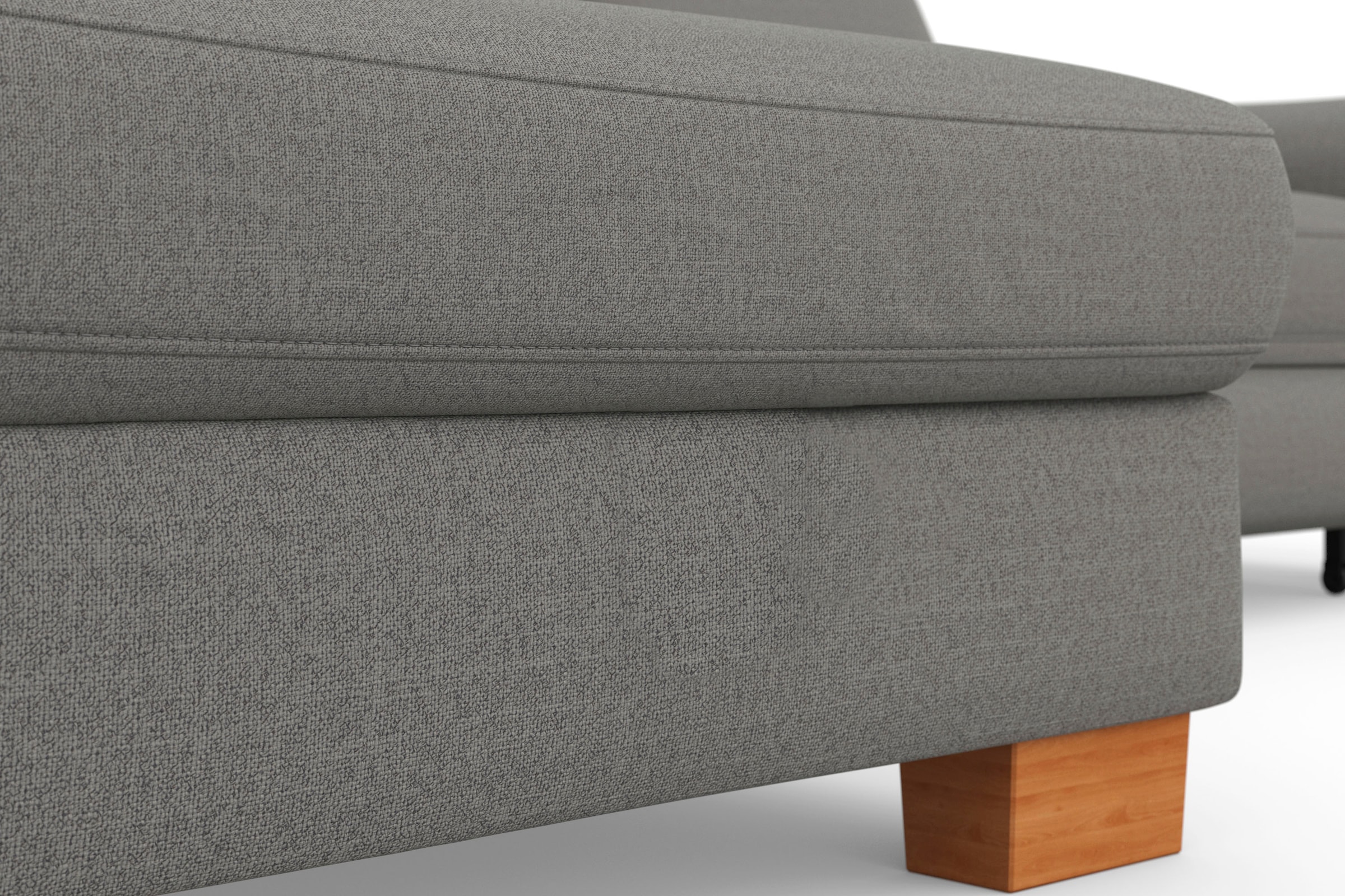 sit&more Ecksofa »Dundee L-Form« mit Federkern und Massivholzfüßen, wahlweise mit Kopfteilverstellung
